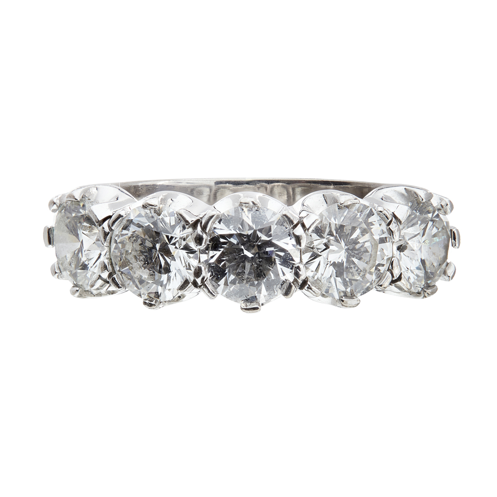 A five stone diamond ring