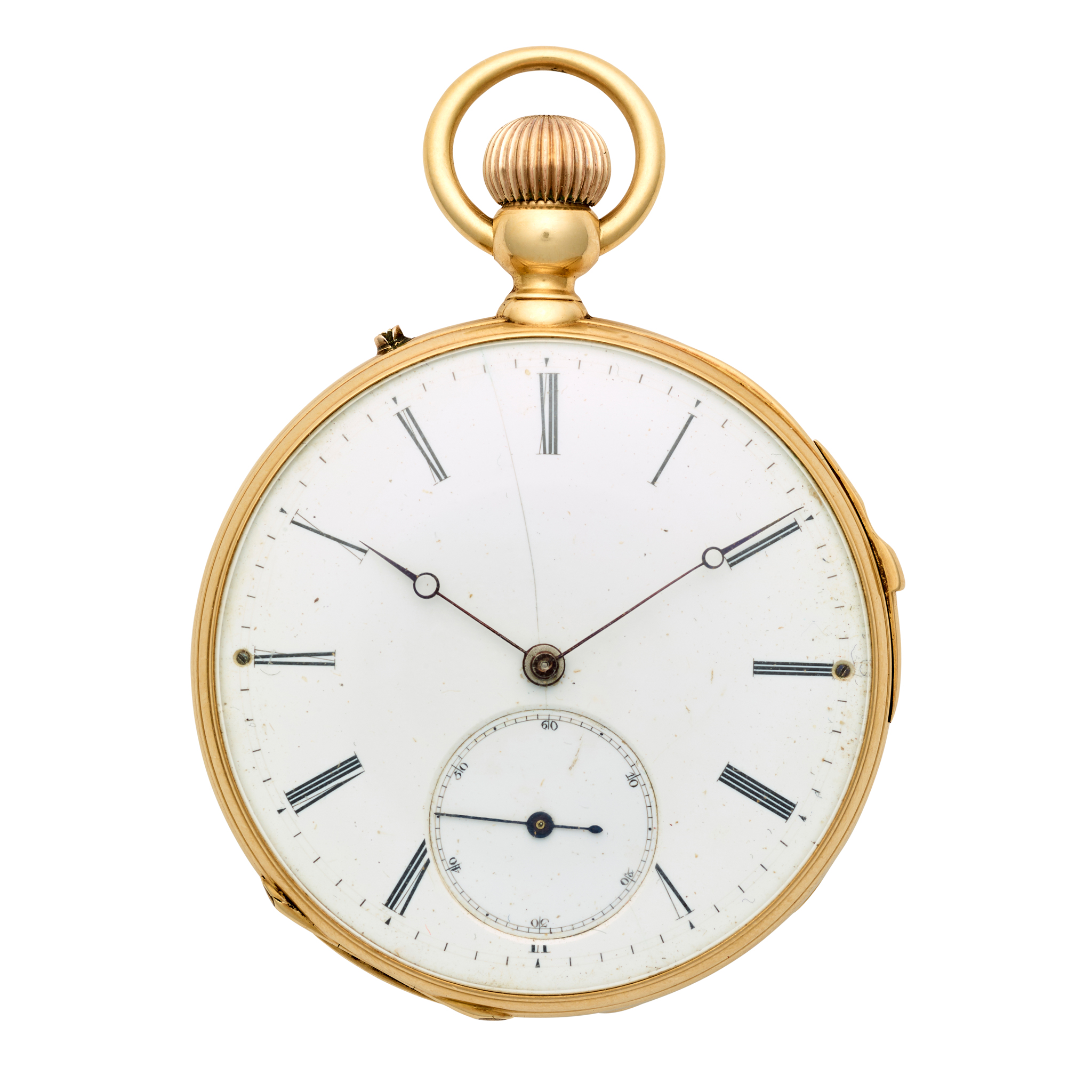 LeRoy & Fils, Paris. A gold open face quarter-repeating pocket watch