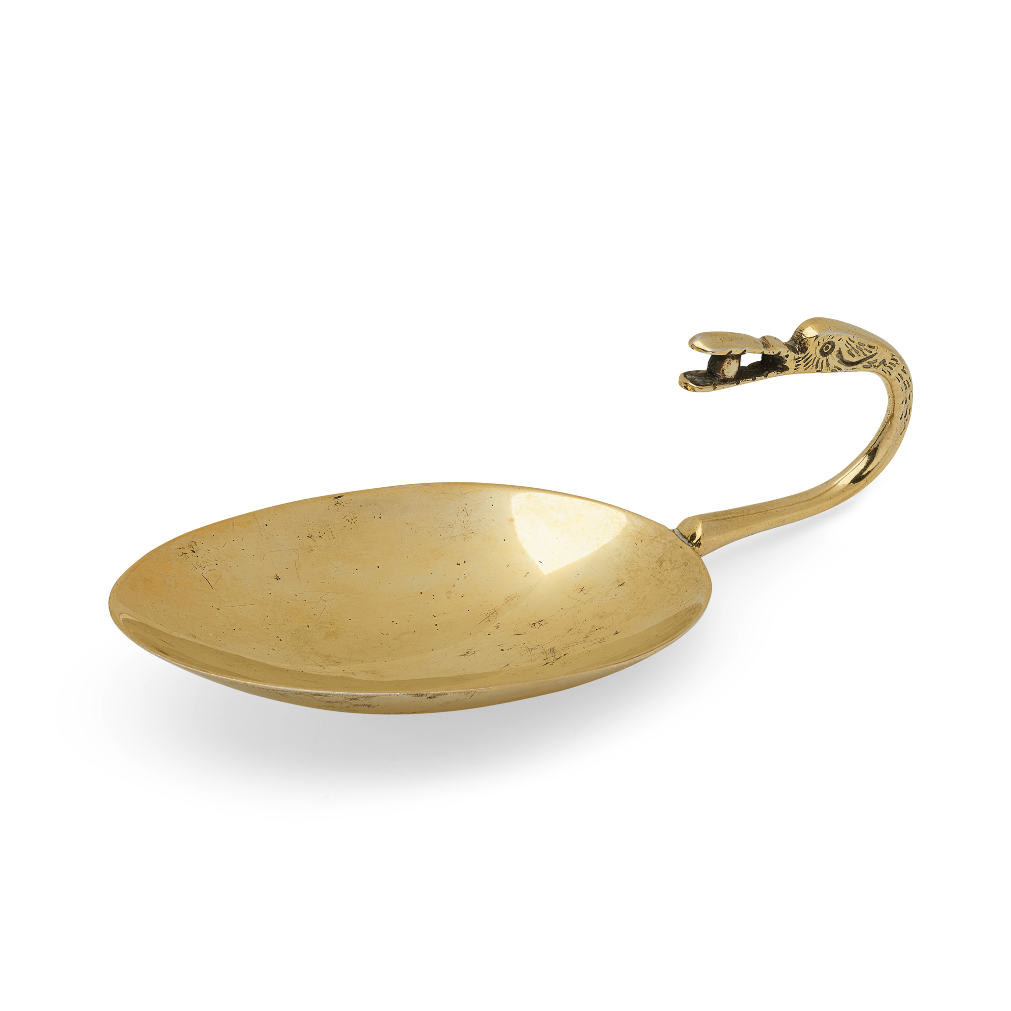 A 1930s SILVER-GILT TRAPAIN REPRODUCTION SPOON