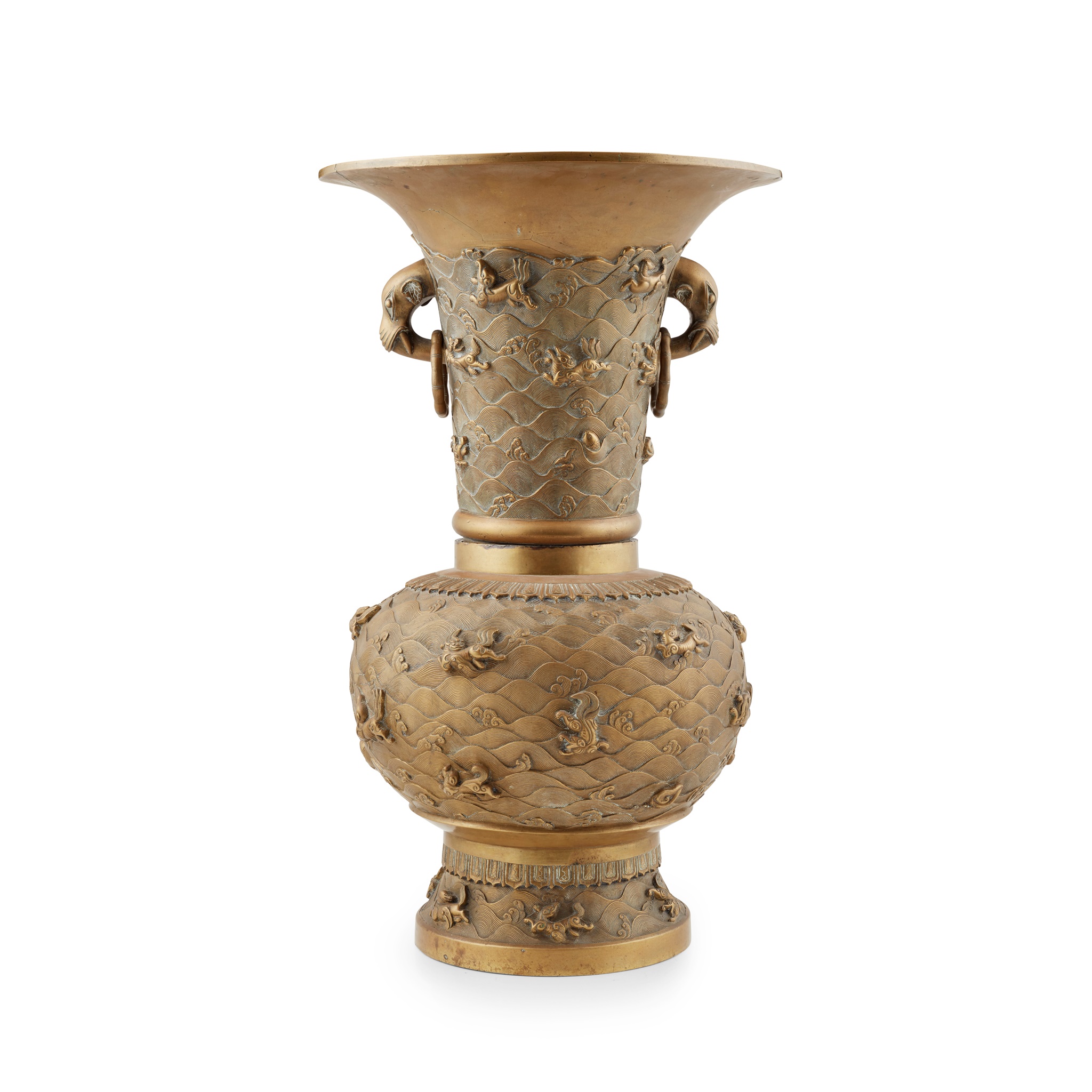 LARGE BRONZE 'GU' VASE