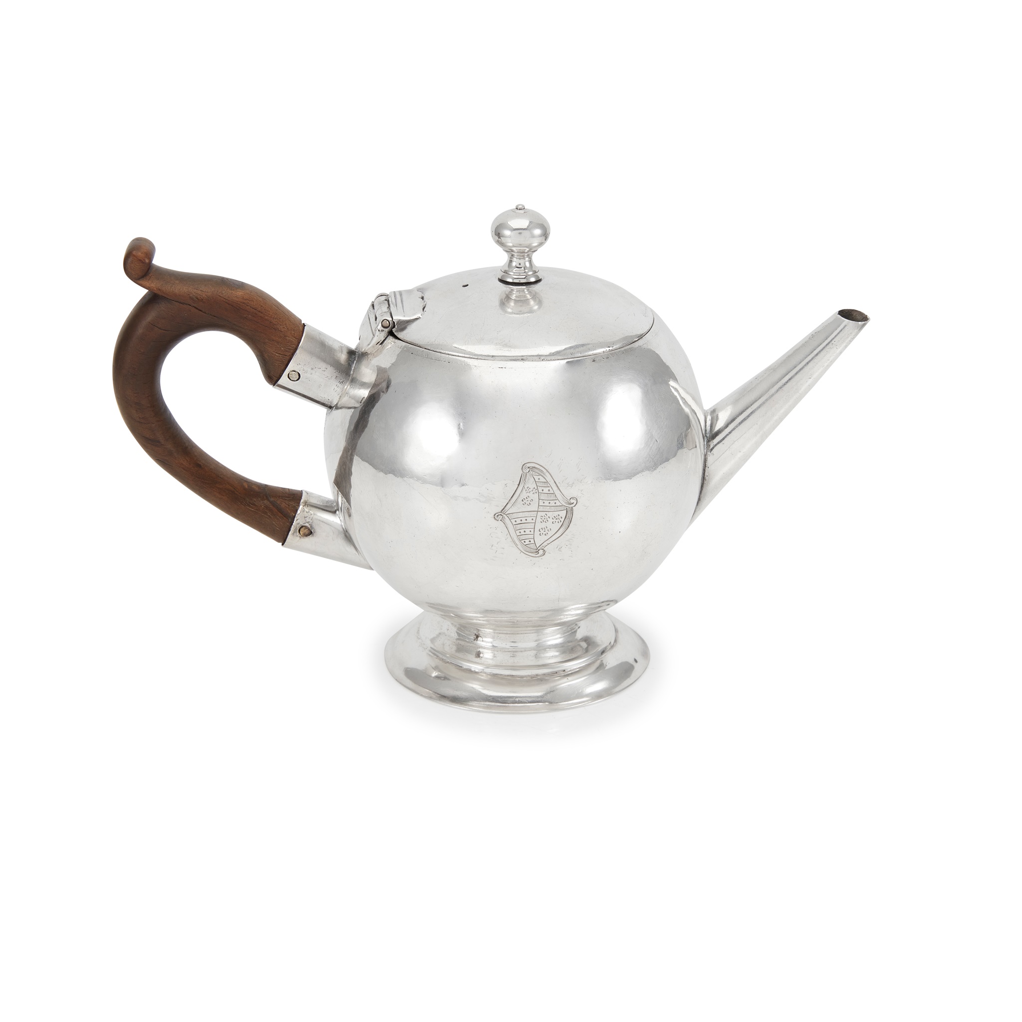 A GEORGE II BULLET TEAPOT
