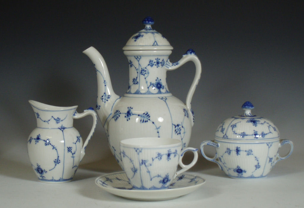 A Royal Copenhagen blue fluted pattern dinner service