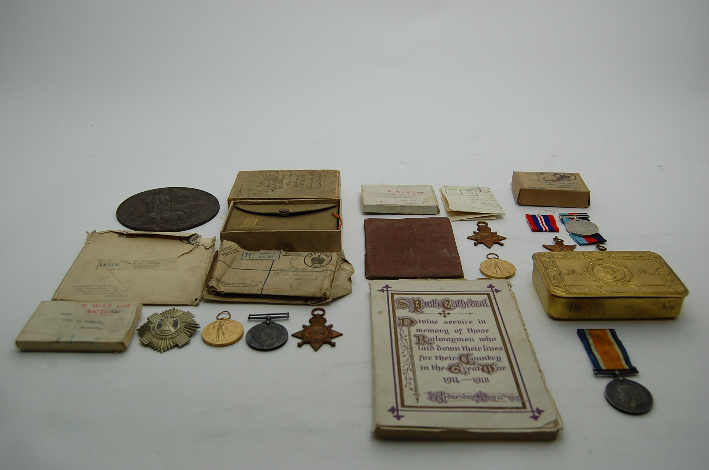 A collection of WW1 medals