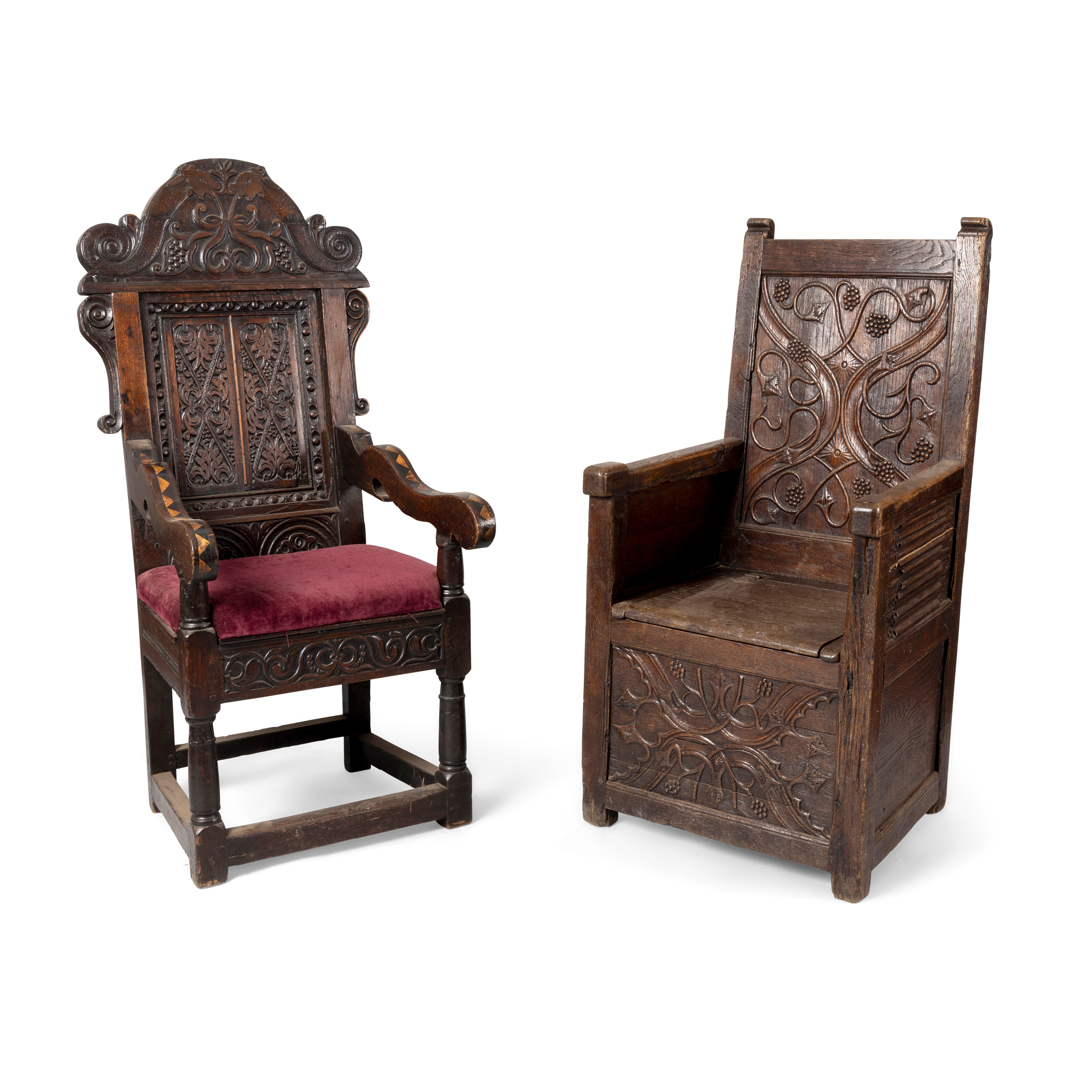 AN OAK ARMCHAIR