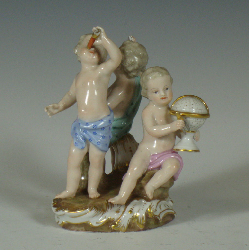 A late 19th Century Meissen figure group