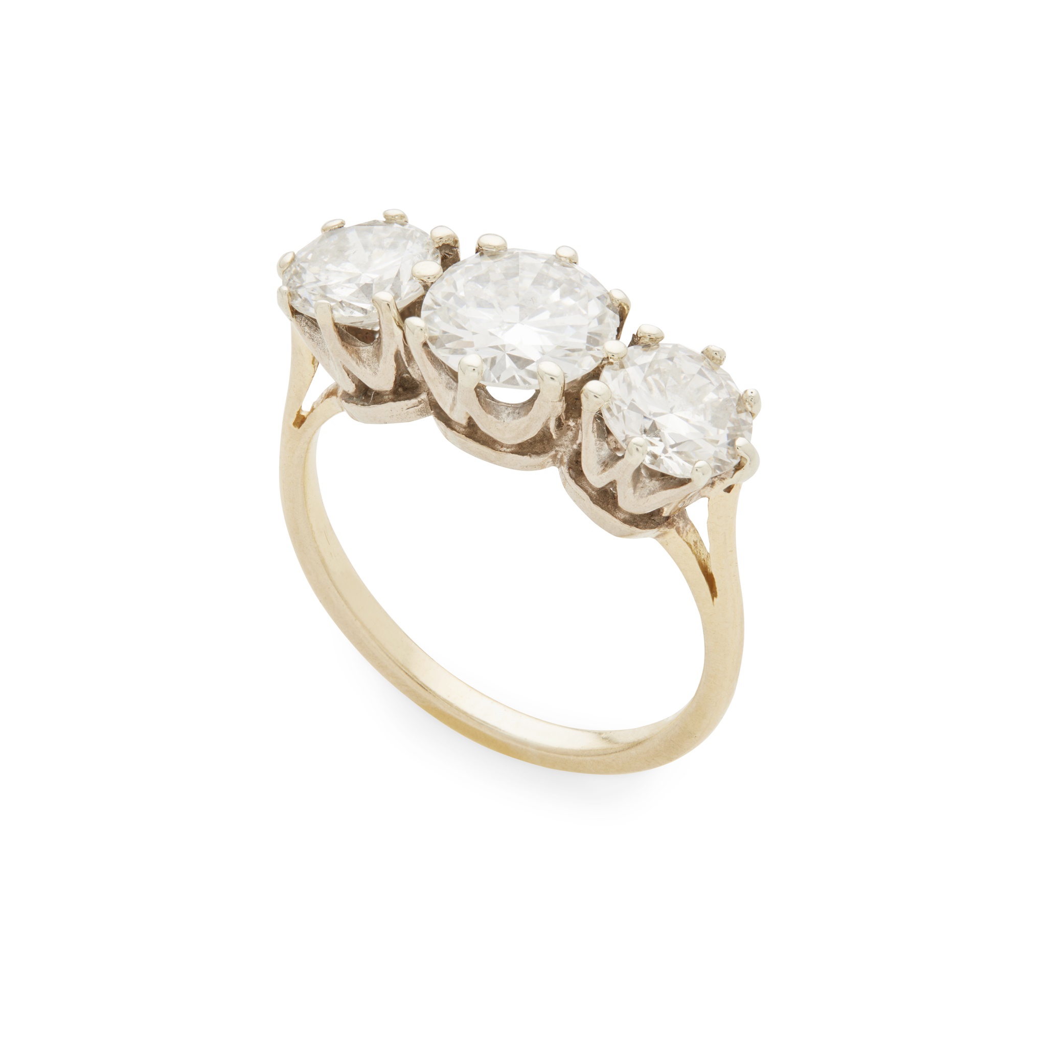 A diamond three-stone ring