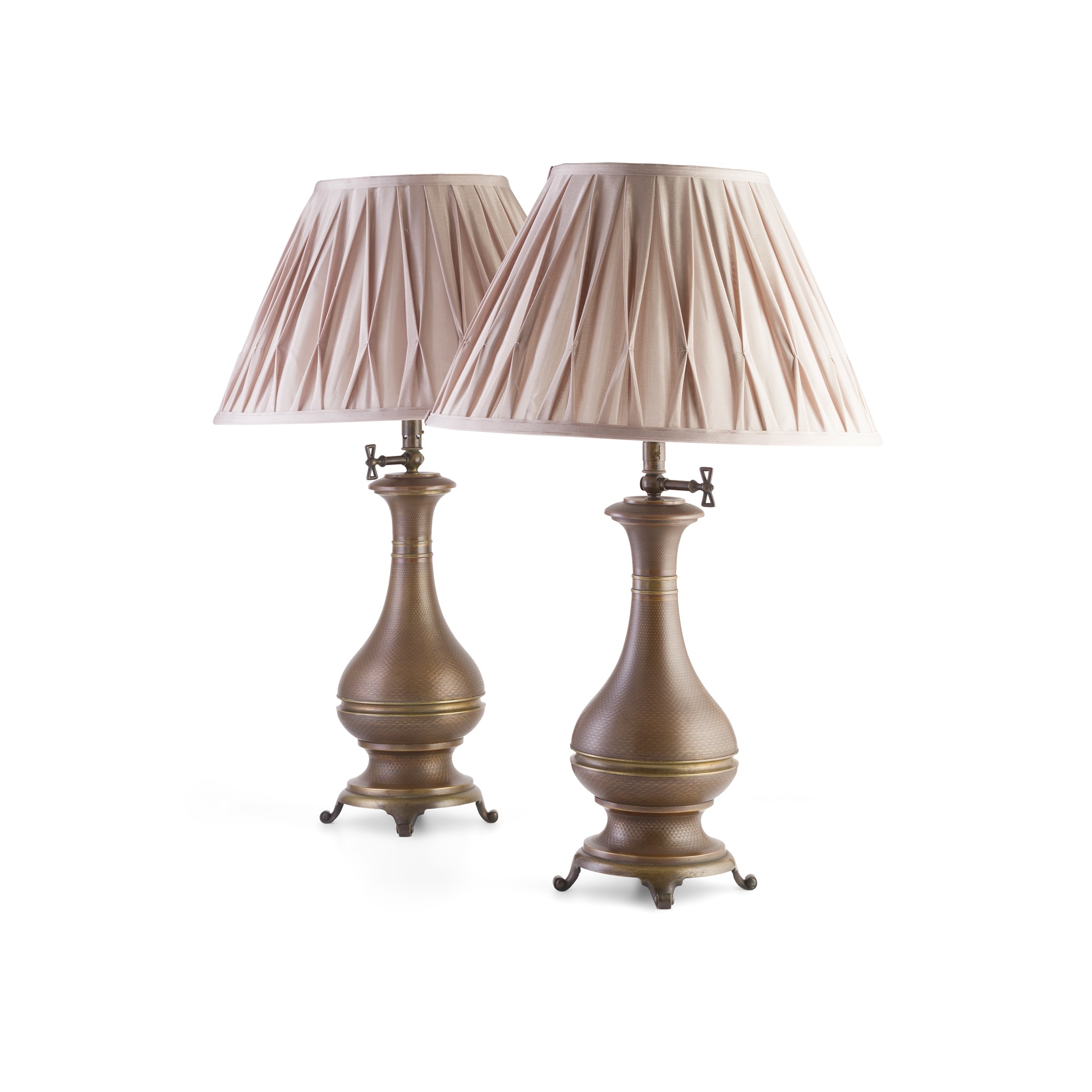 PAIR OF FRENCH BRONZE MODERATOR LAMPS