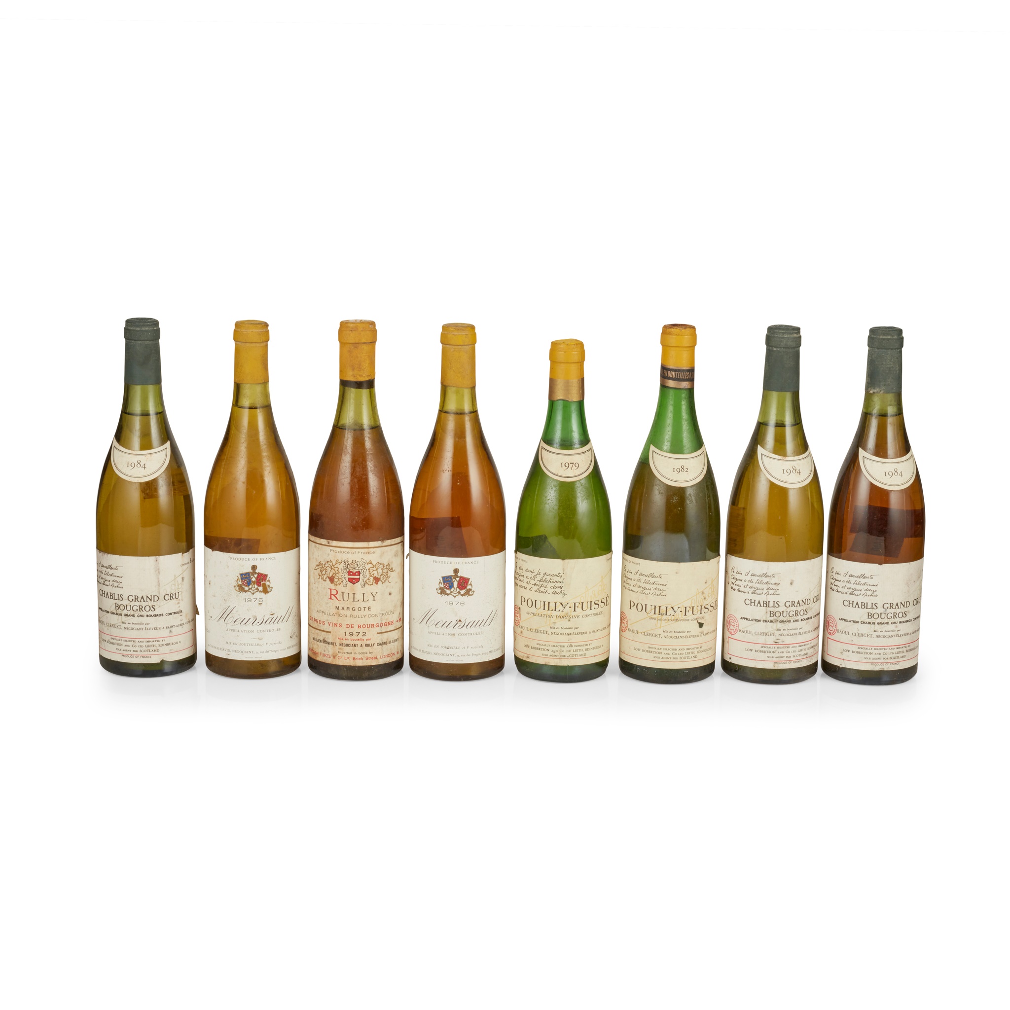 Eight bottles of Burgundy wine