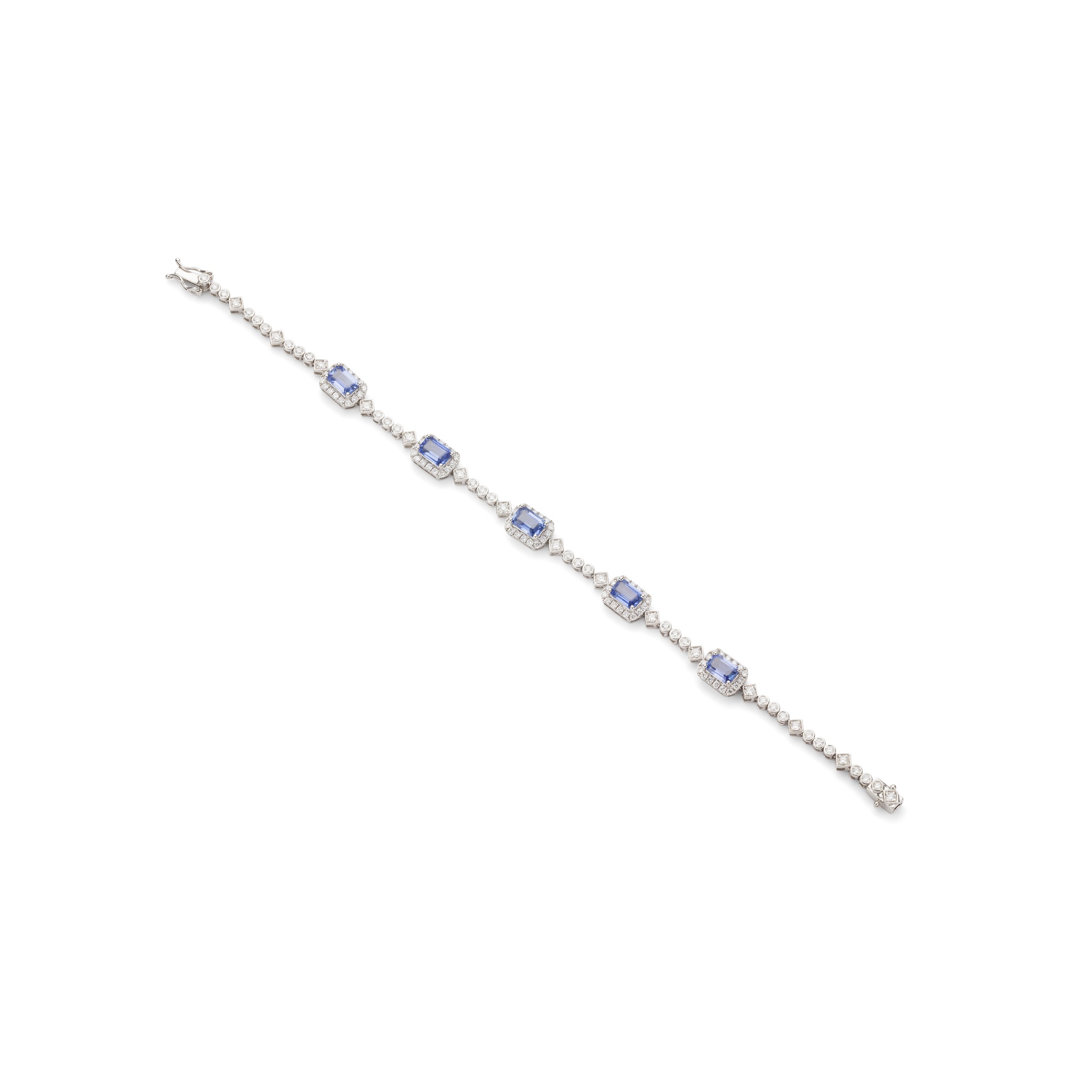 A sapphire and diamond bracelet