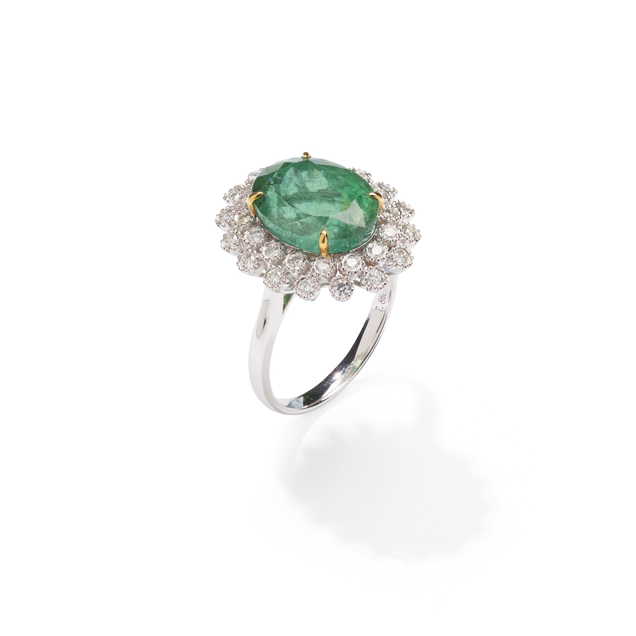 A tourmaline and diamond cluster ring