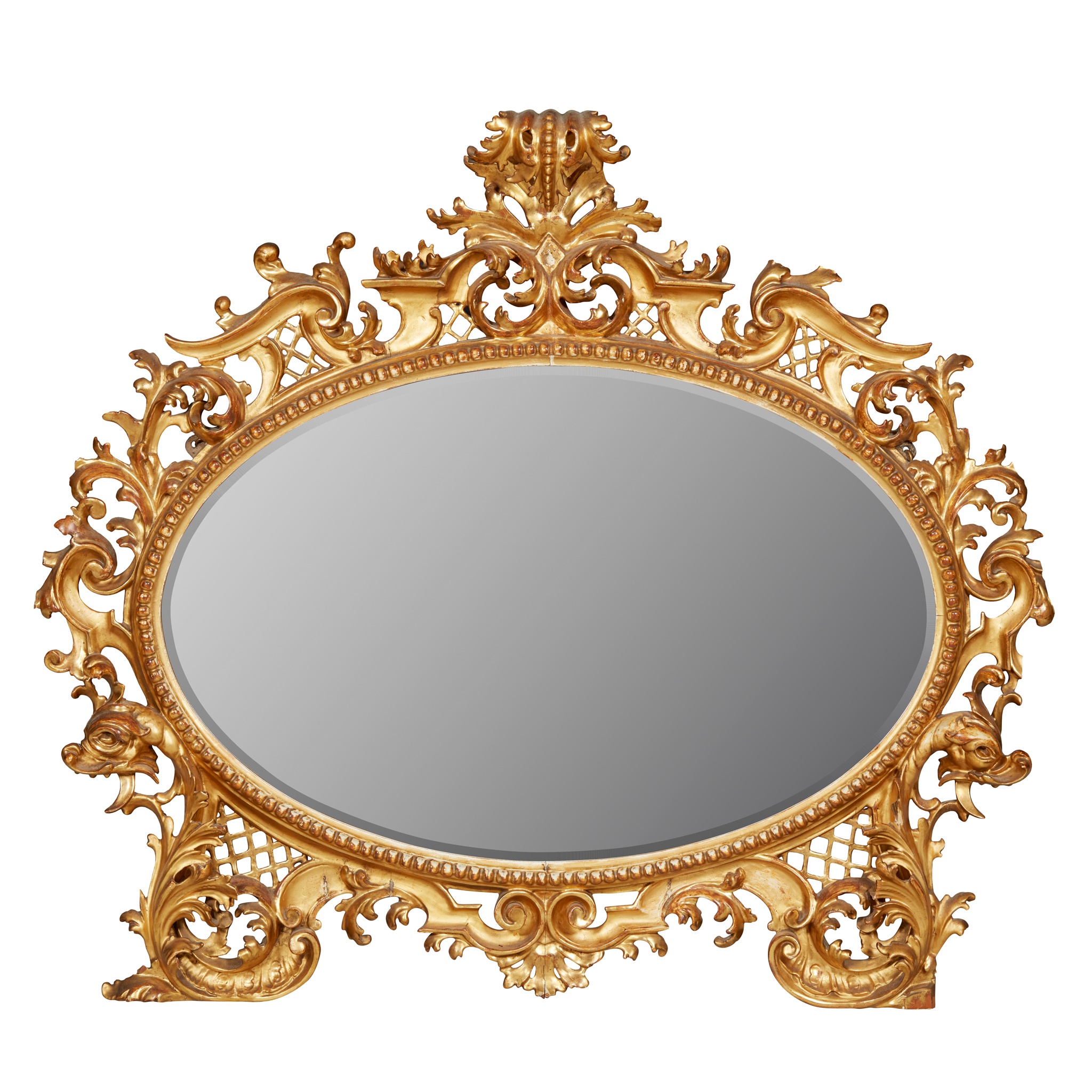 VICTORIAN ROCOCO REVIVAL GILTWOOD MIRROR