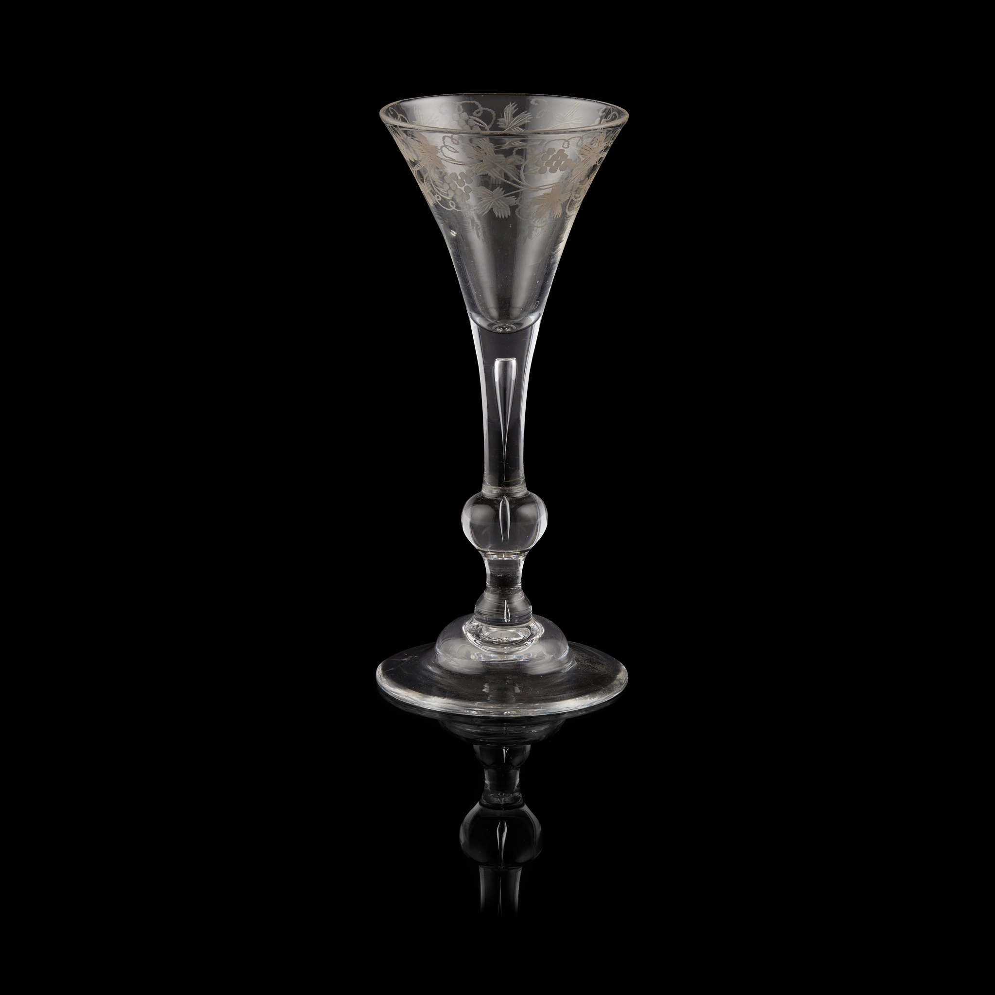 ENGRAVED BALUSTER WINE GLASS