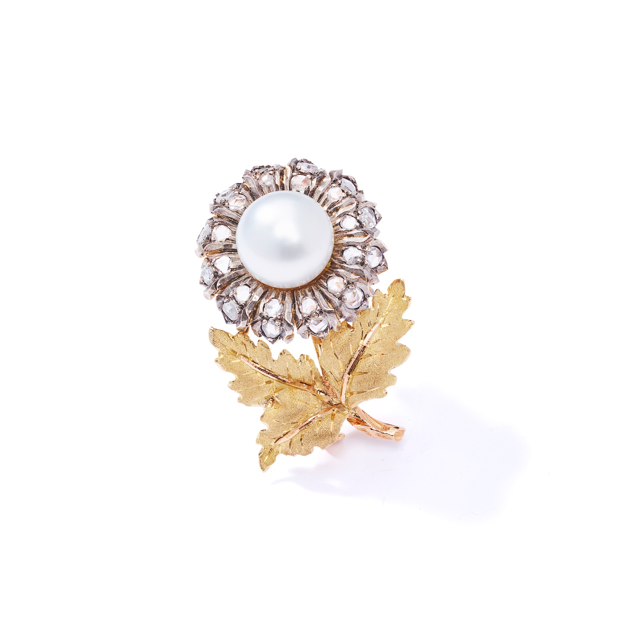 Buccellati: A cultured pearl and diamond brooch