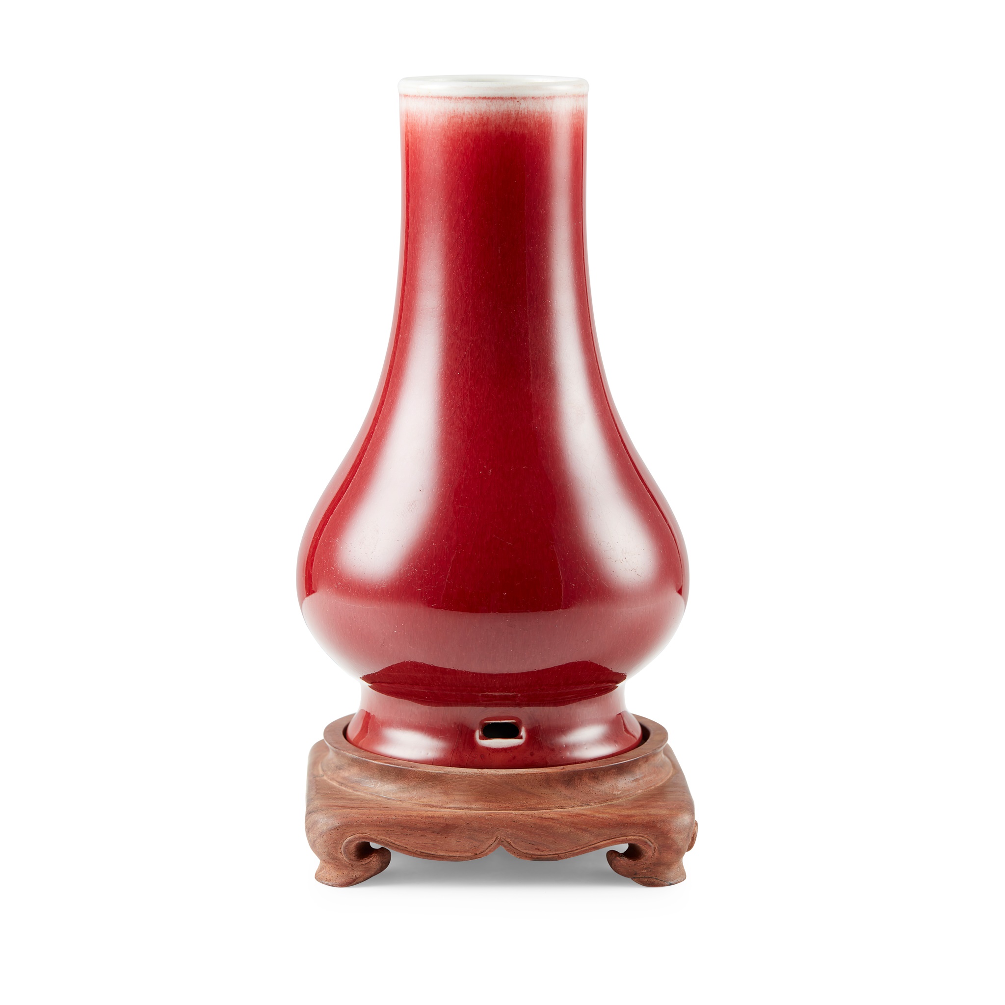 RED-GLAZED PEAR-SHAPED VASE
