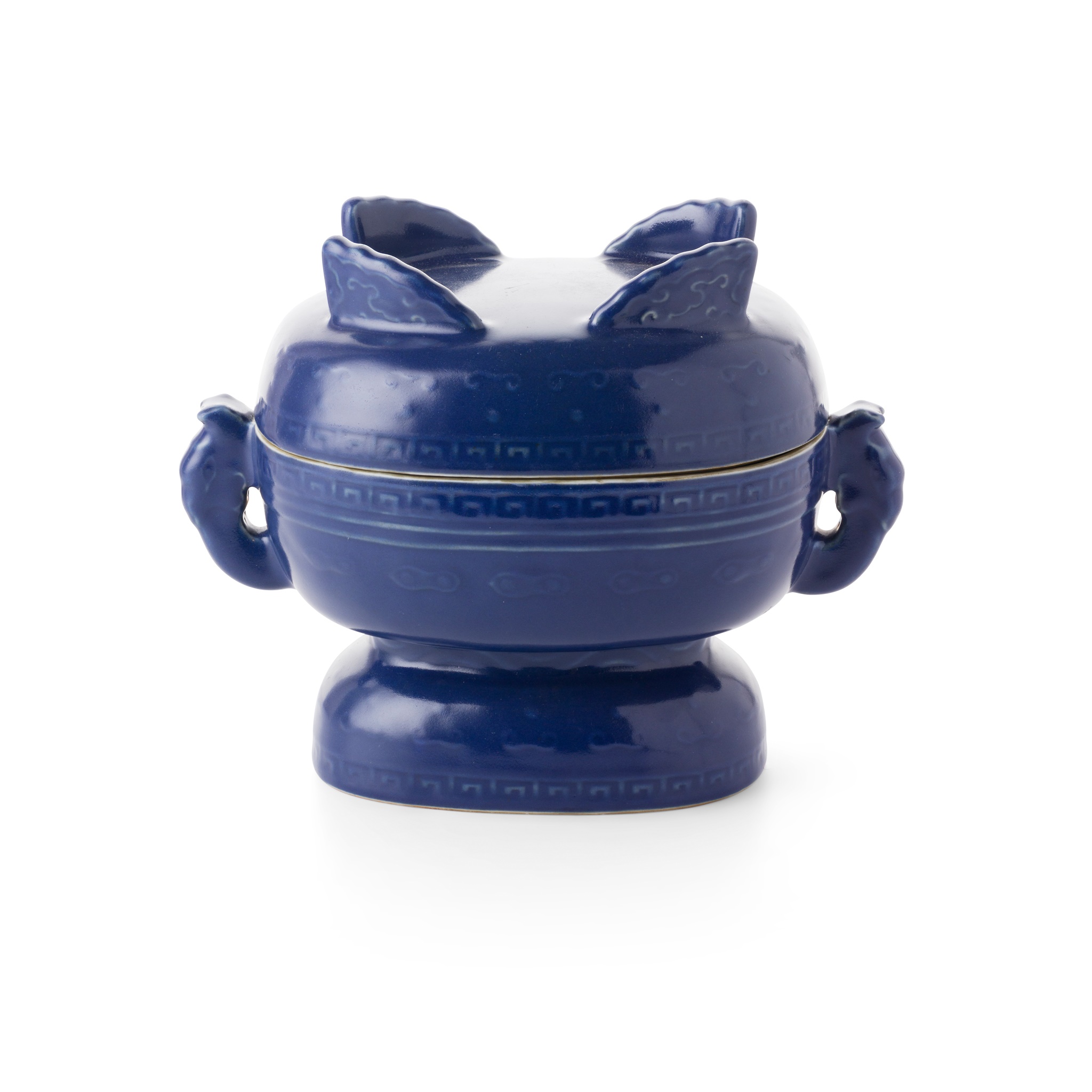 BLUE-GLAZED VESSEL WITH COVER, GUI