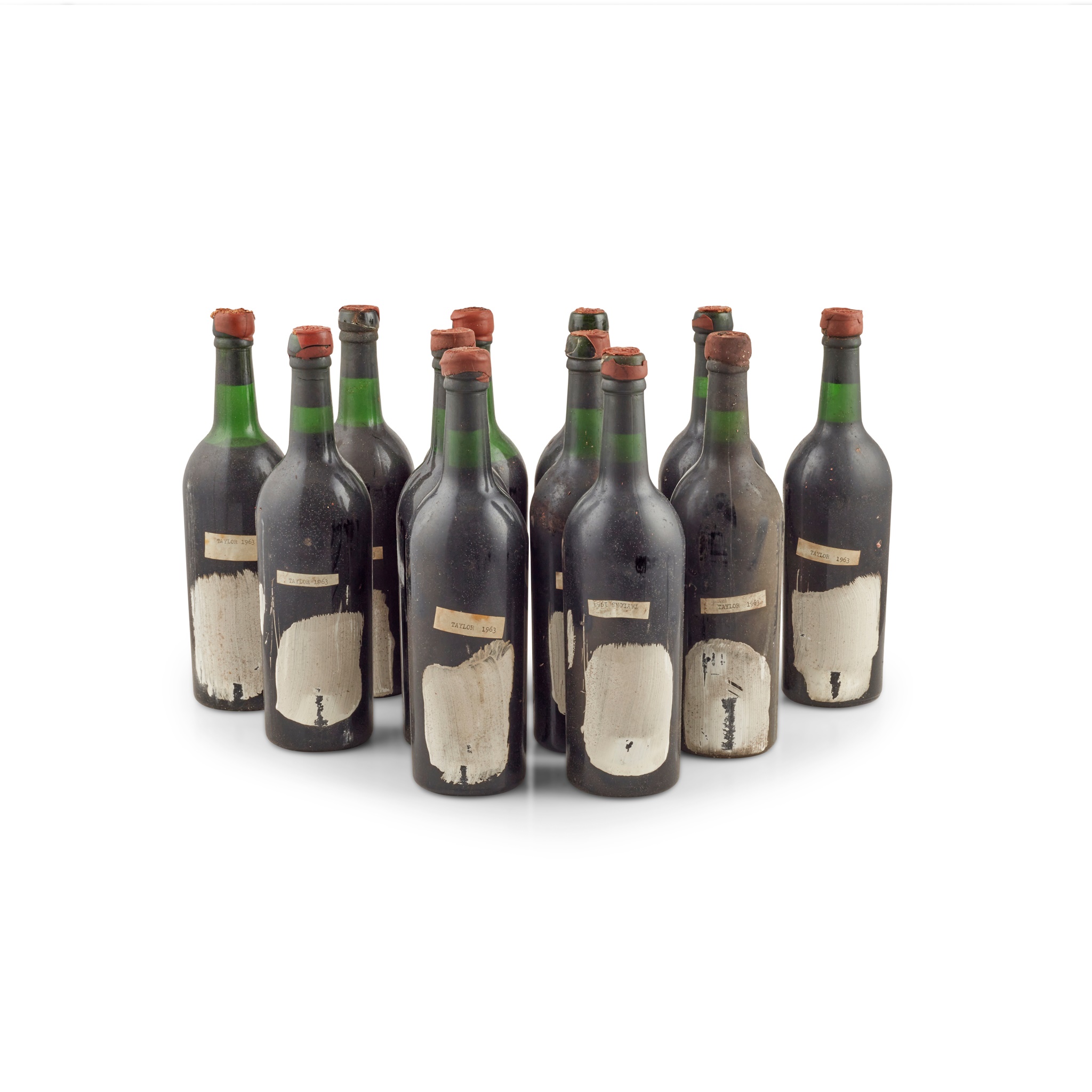 A group of twelve bottles of Port