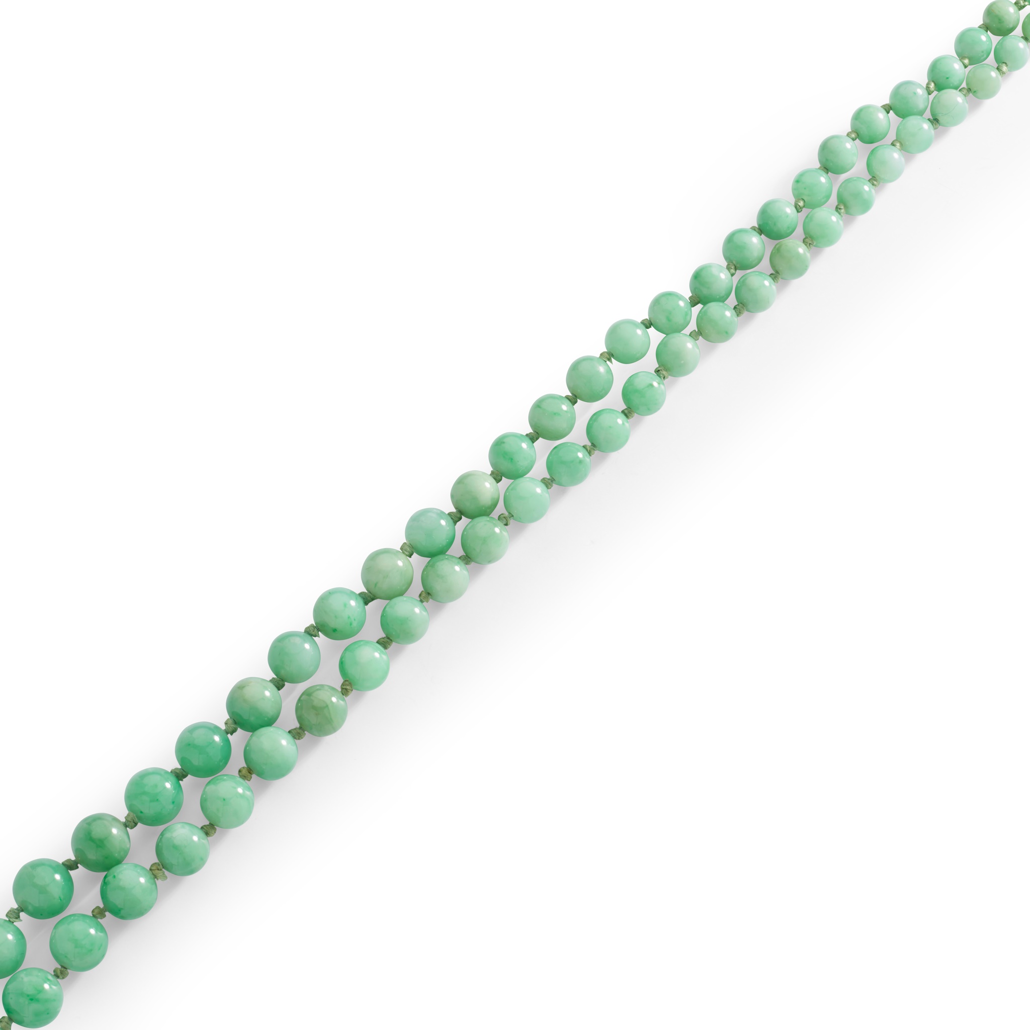 A jadeite bead necklace