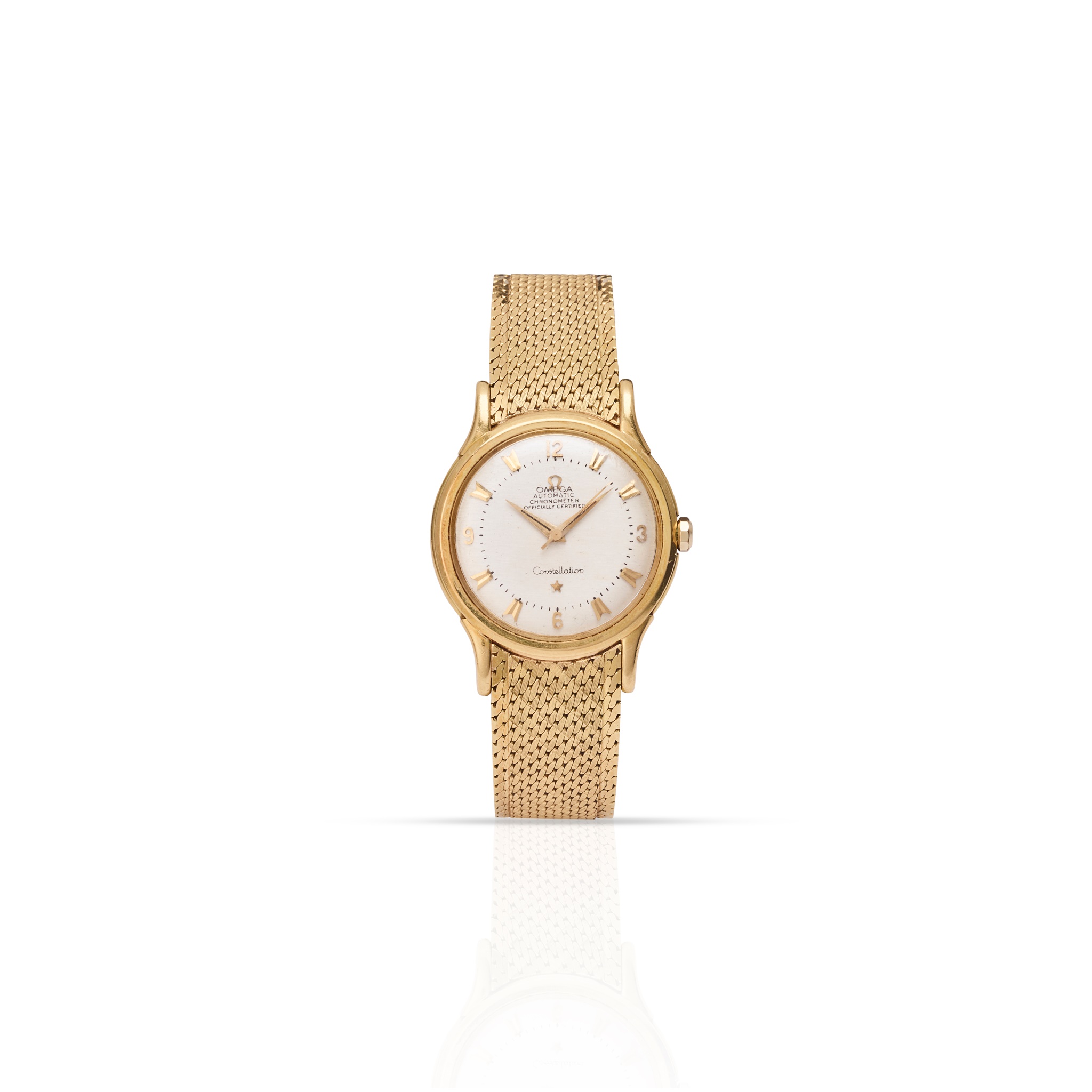 Omega: a gold wristwatch
