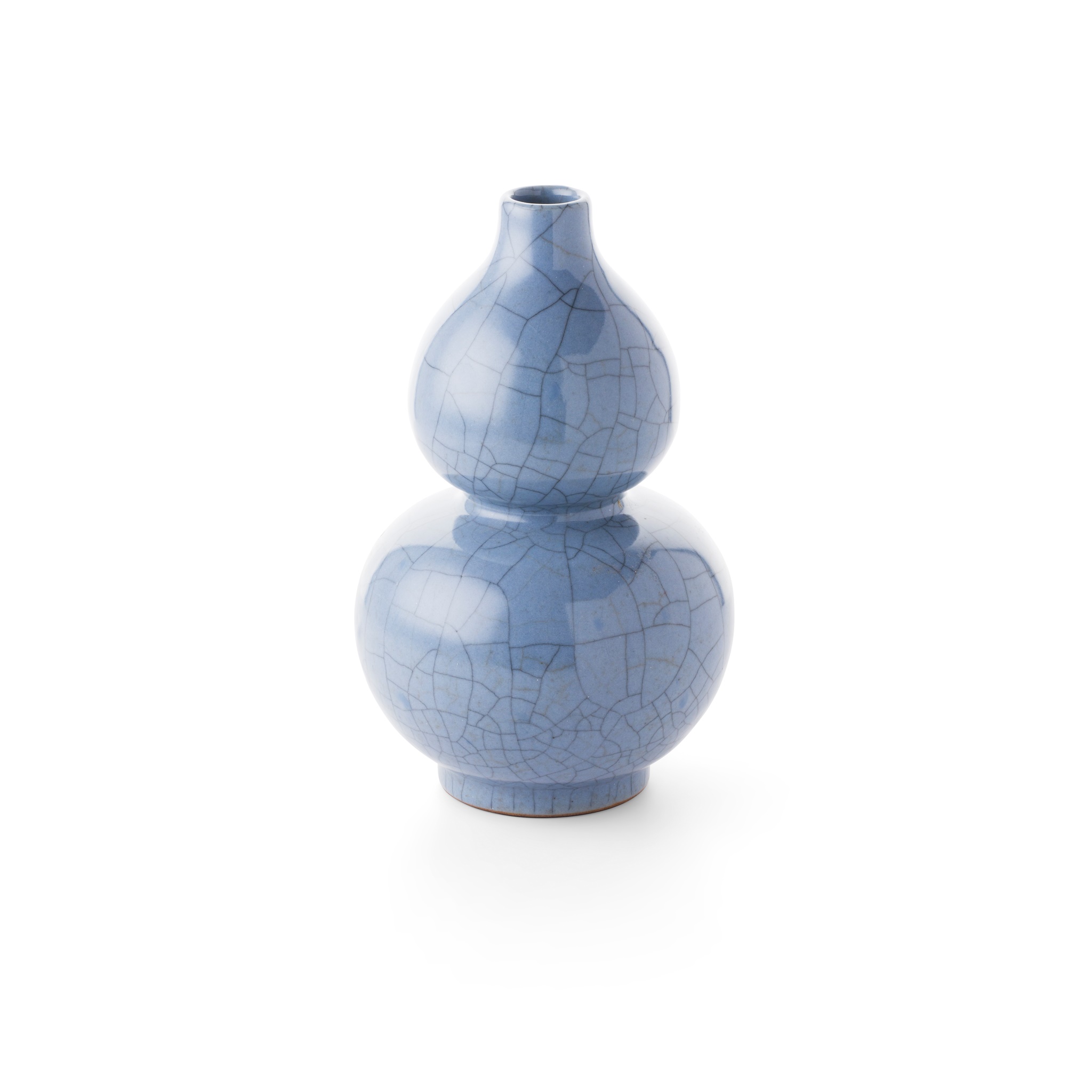 GE-TYPE BLUE-CRACKLE-GLAZED DOUBLE GOURD VASE