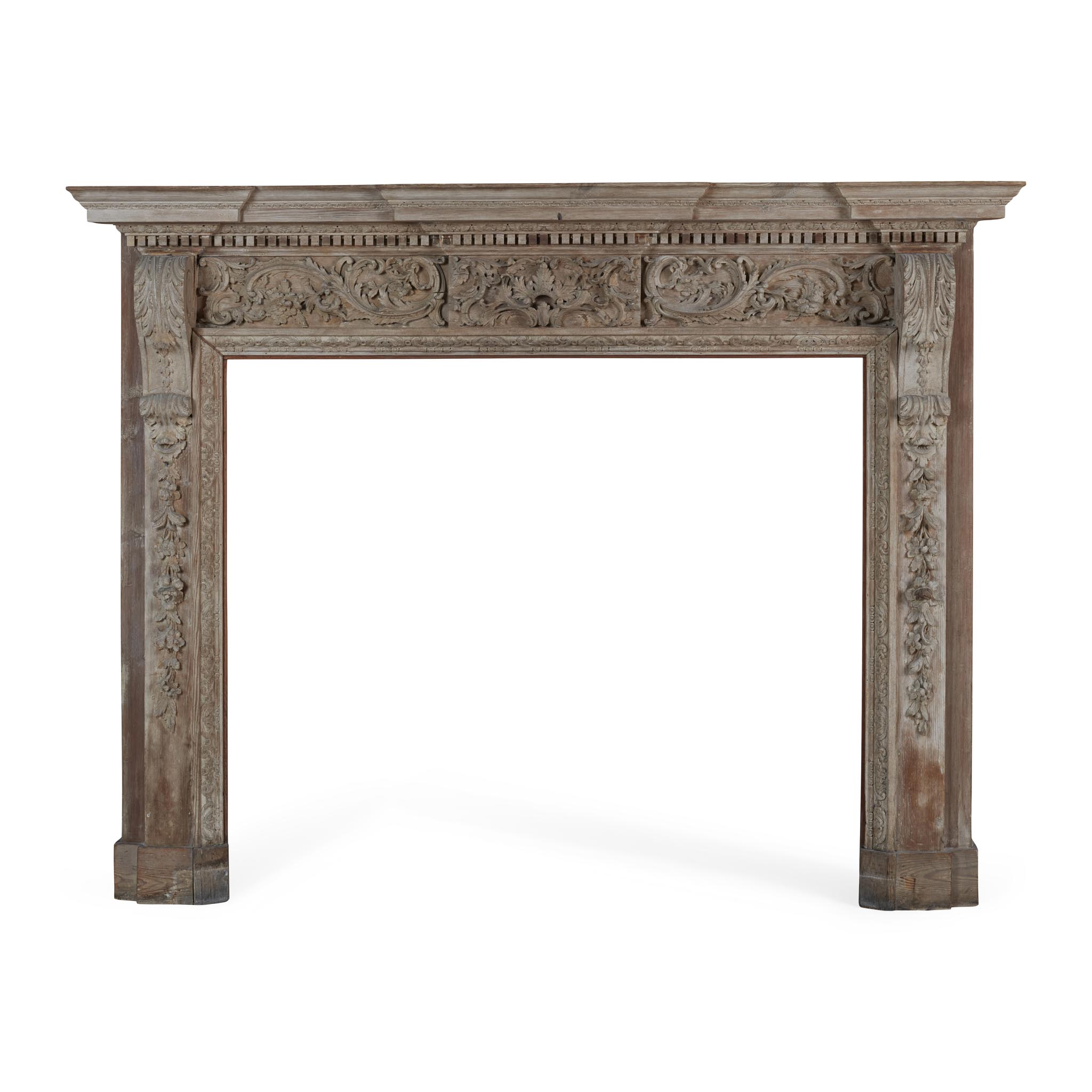 GEORGIAN CARVED PINE FIRE SURROUND