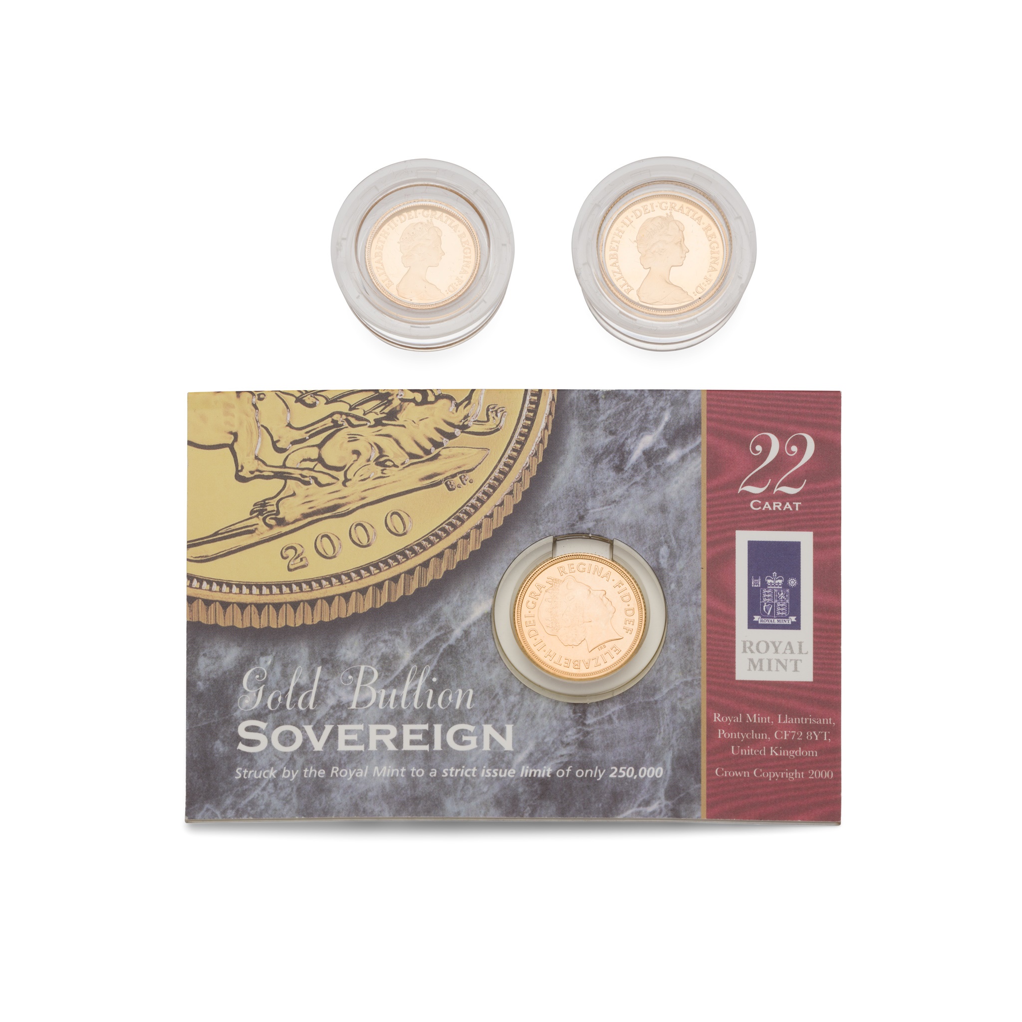 Two gold proof sovereigns and a half sovereign