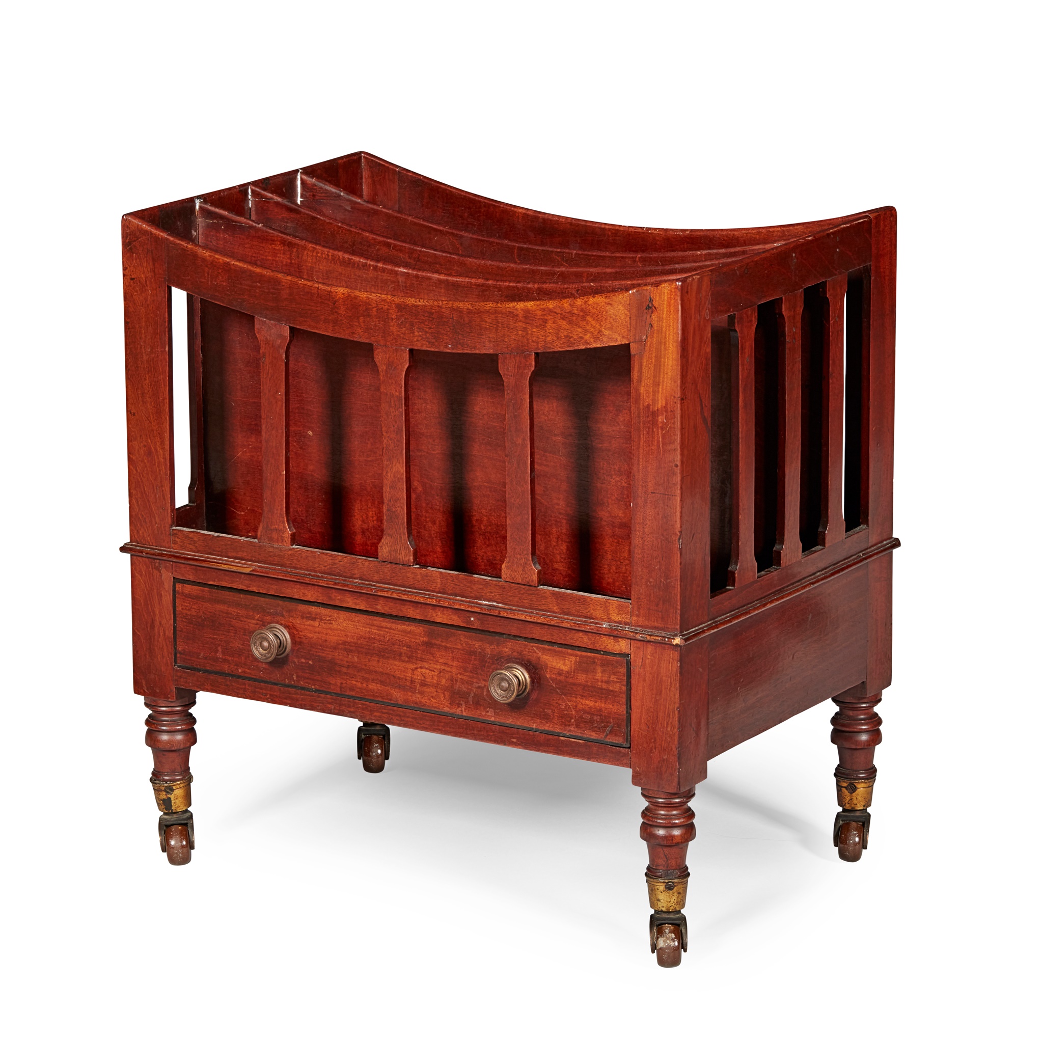 LATE GEORGE III MAHOGANY CANTERBURY