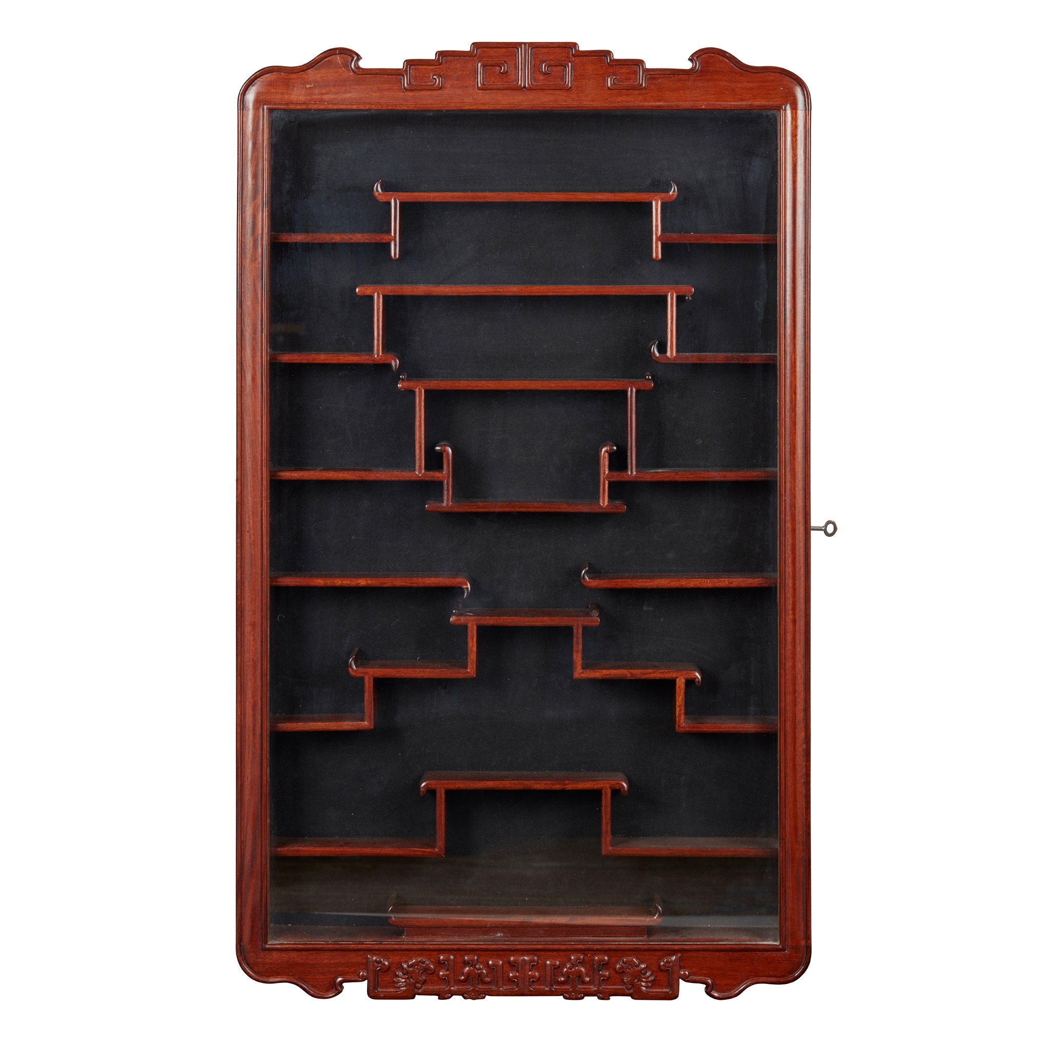 HARDWOOD HANGING DISPLAY CABINET