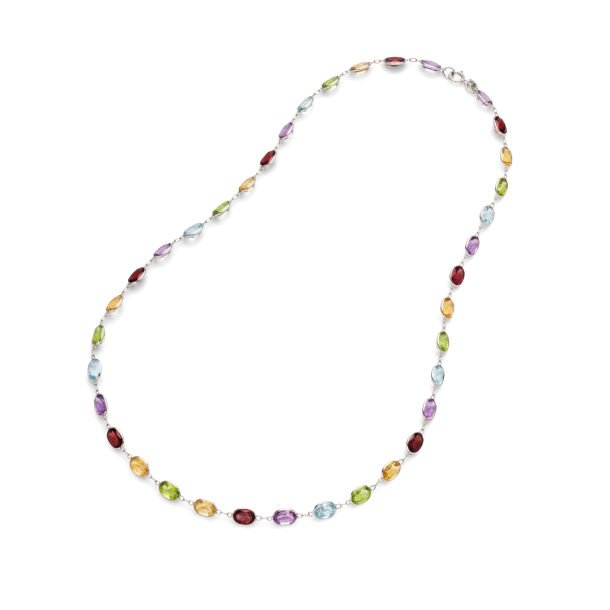 A multi-gem necklace