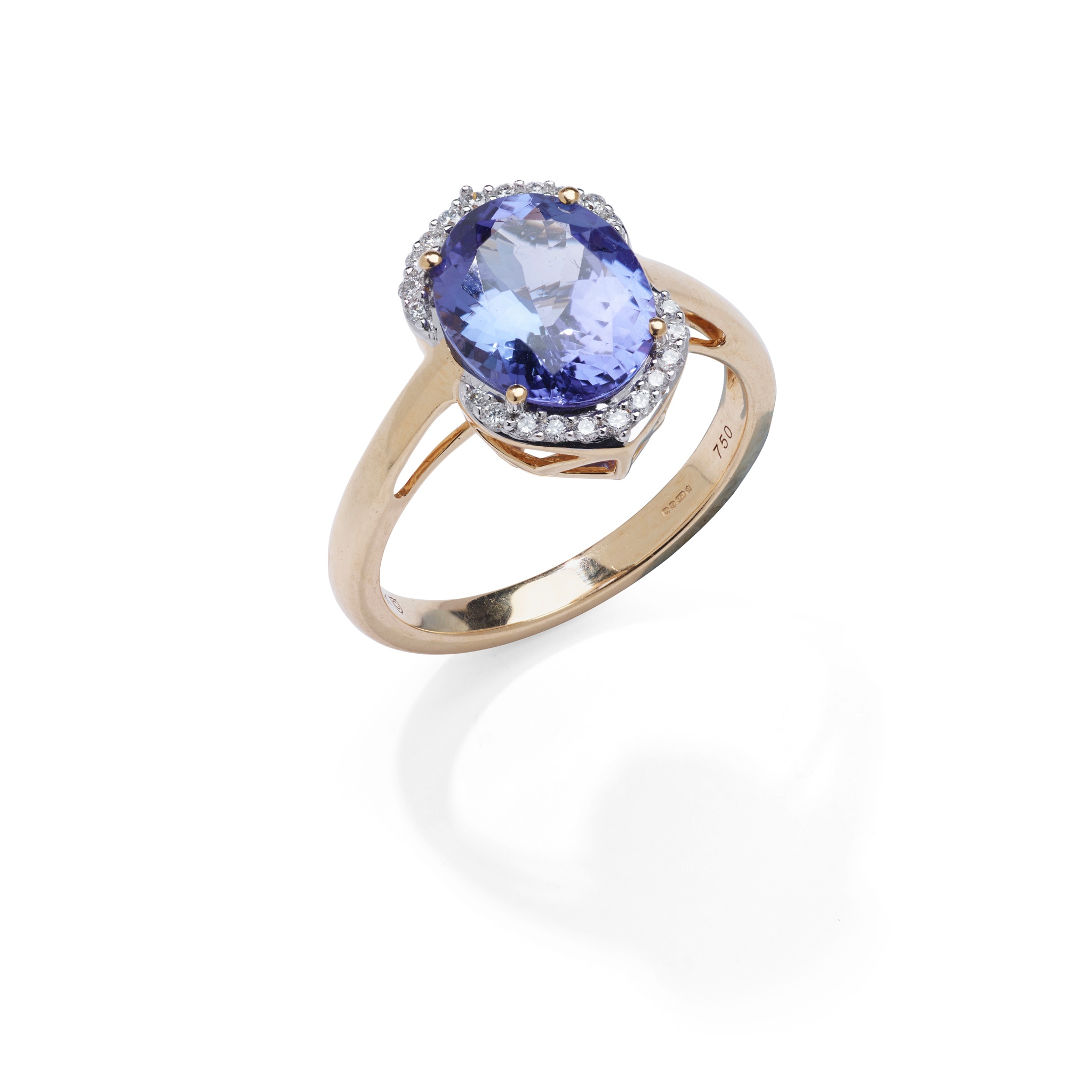 A tanzanite and diamond ring
