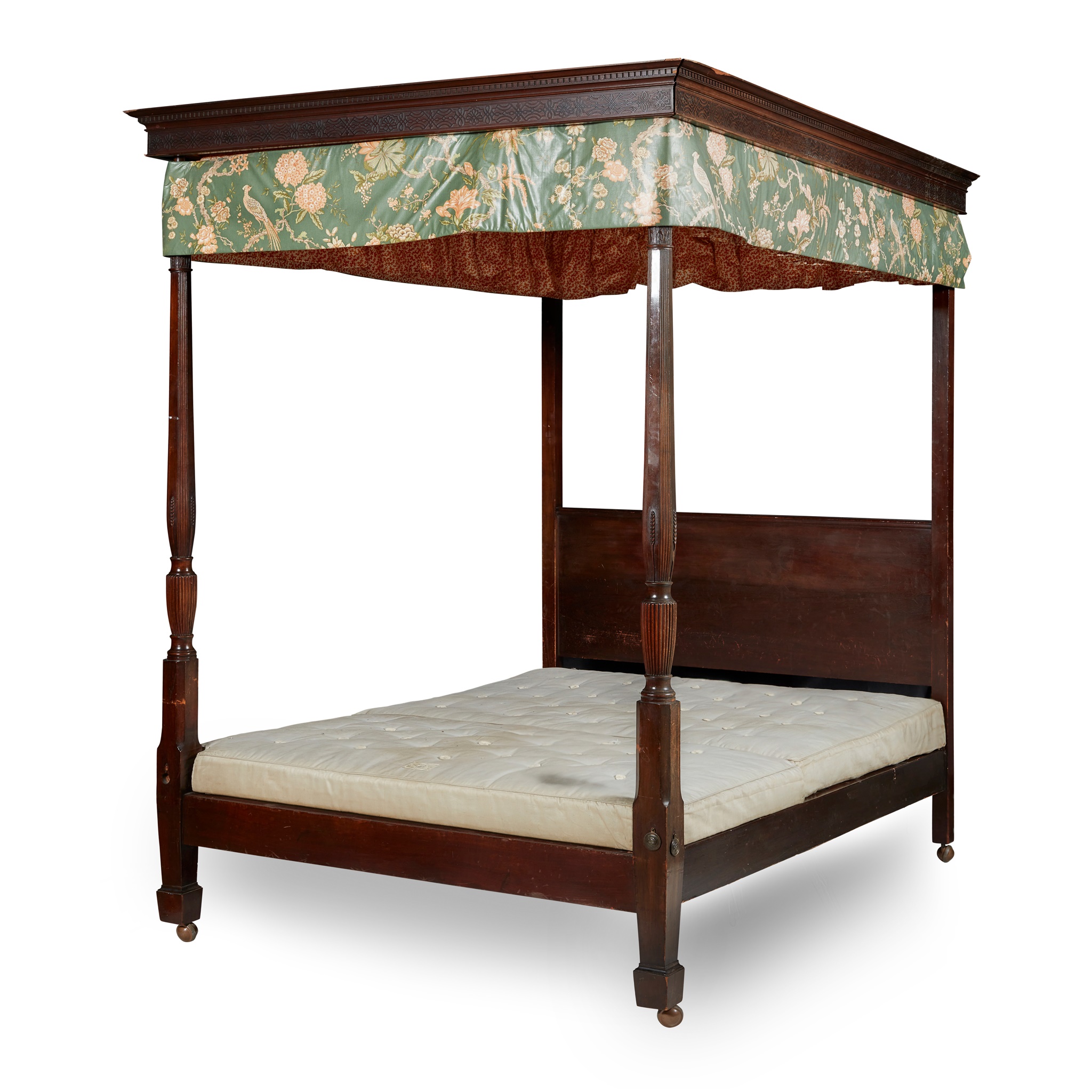 GEORGE III STYLE MAHOGANY FOUR POSTER BED