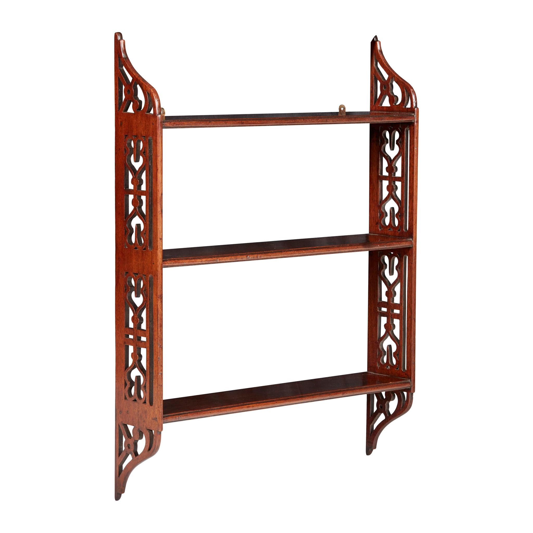 GEORGE III MAHOGANY HANGING SHELVES