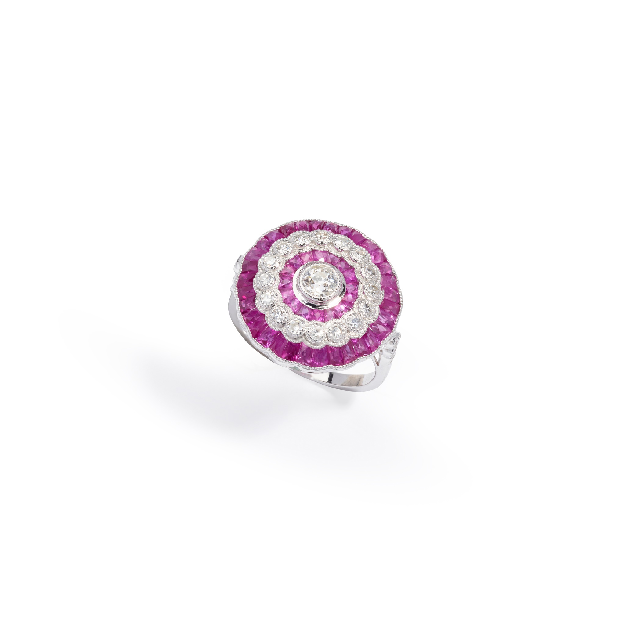 A ruby and diamond dress ring