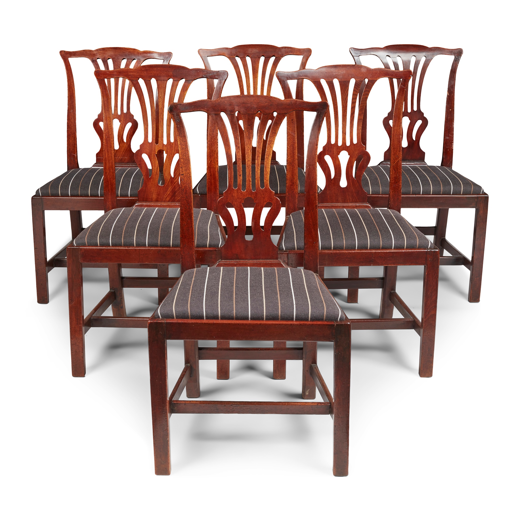 SET OF SEVEN GEORGE III MAHOGANY DINING CHAIRS