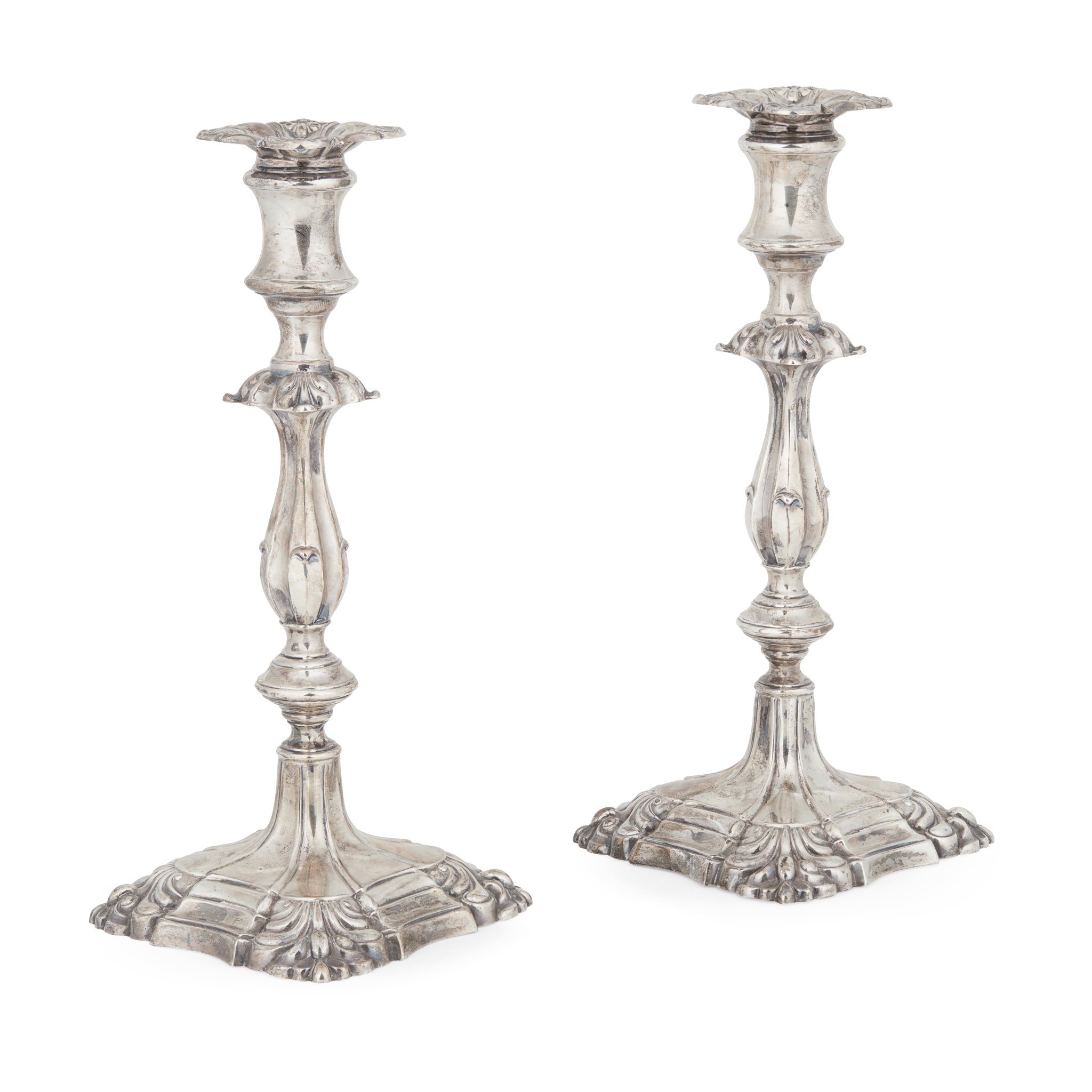 A pair of Edwardian candlesticks