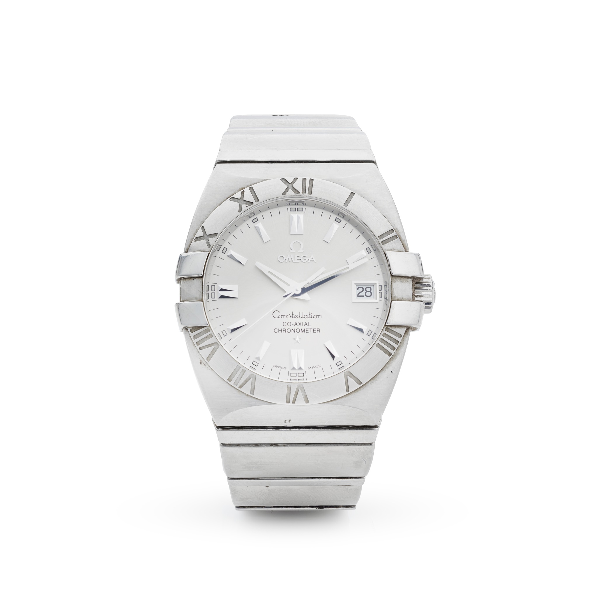 Omega: a steel wrist watch