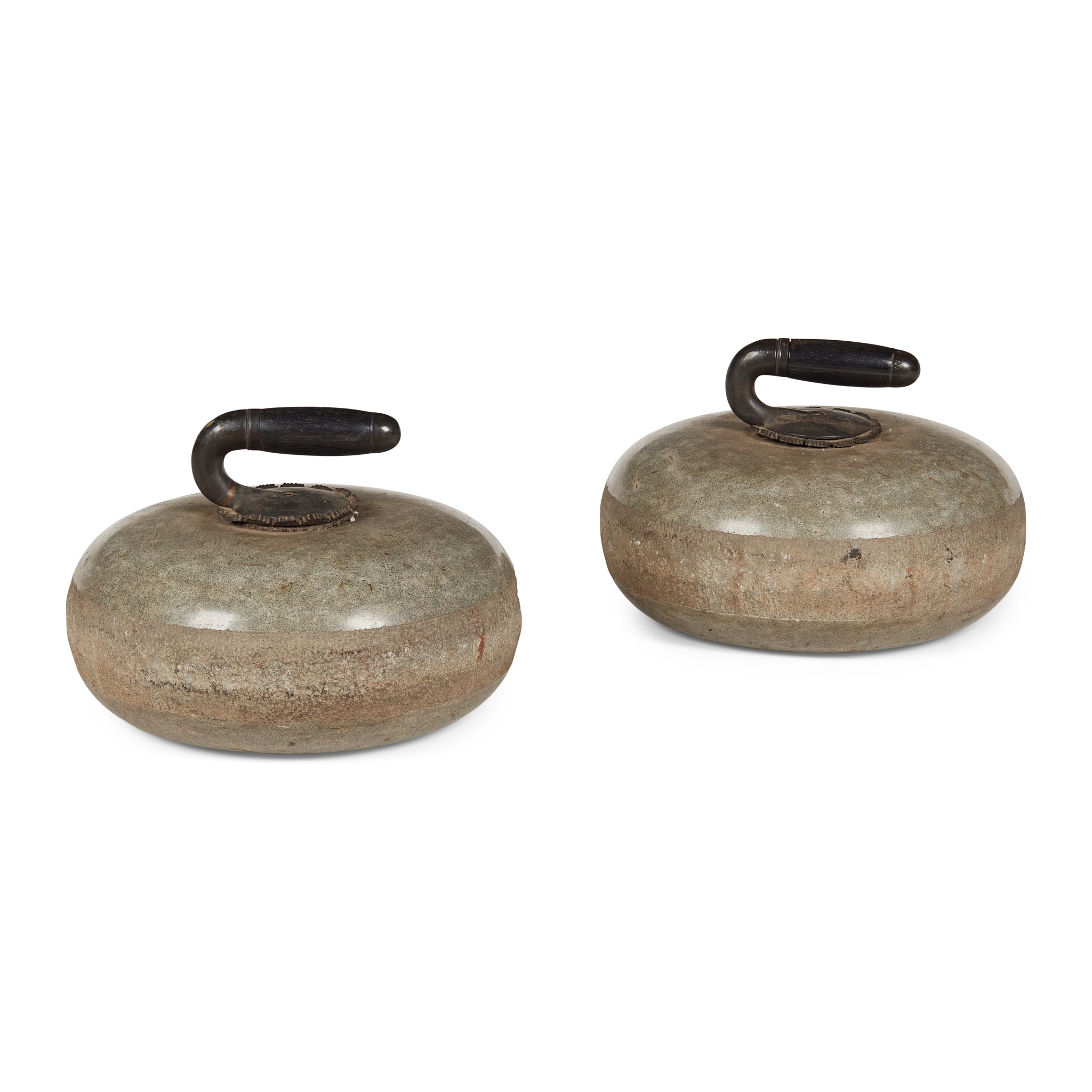 A PAIR OF AILSA CRAIG GRANITE CURLING STONES