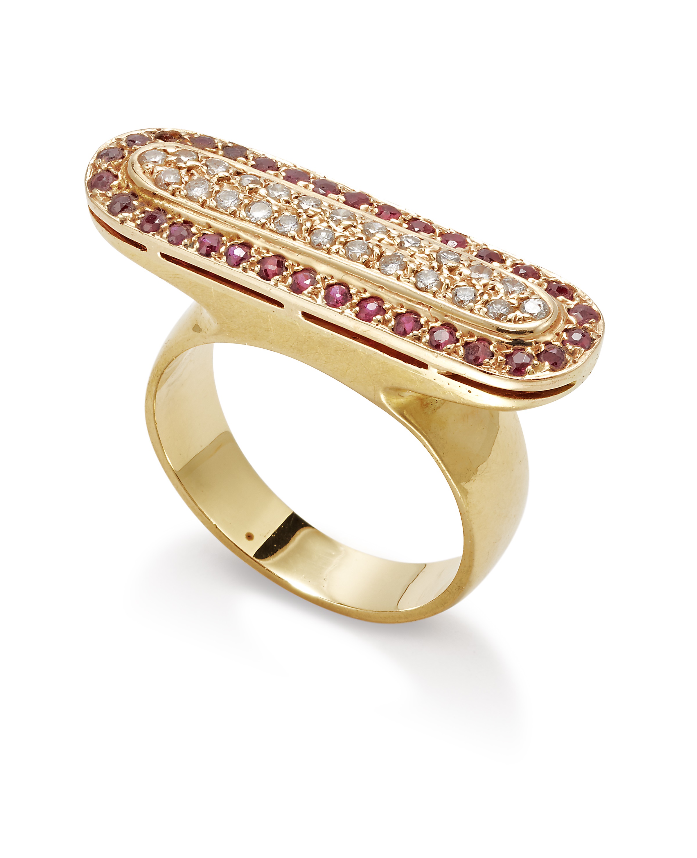 A ruby and diamond dress ring