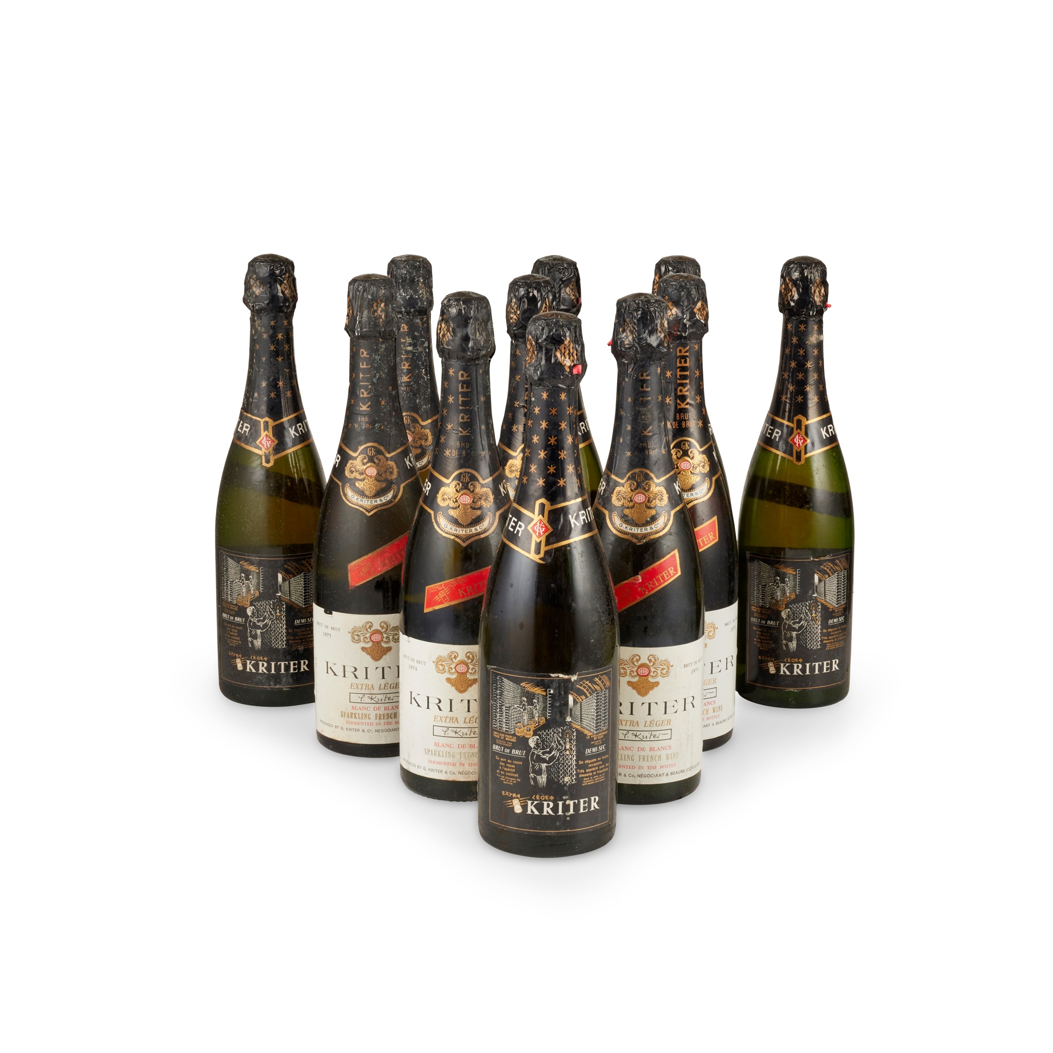 Eleven bottles of sparkling French wine