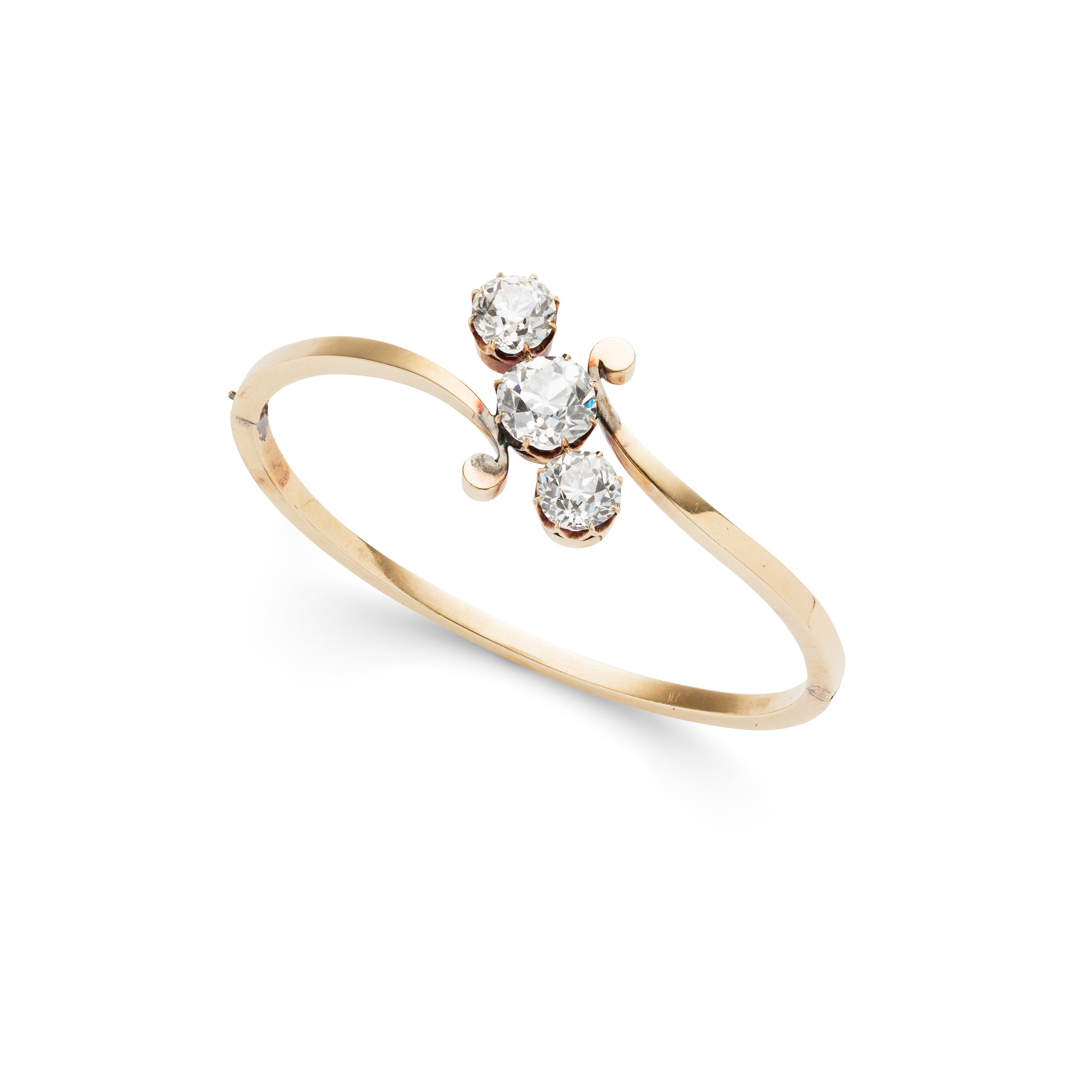 A diamond three-stone bangle
