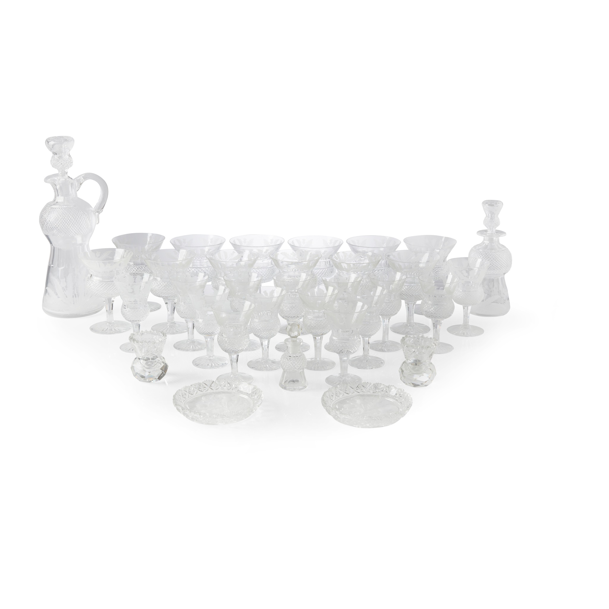 A PART SUITE OF EDINBURGH CRYSTAL 'THISTLE' GLASS