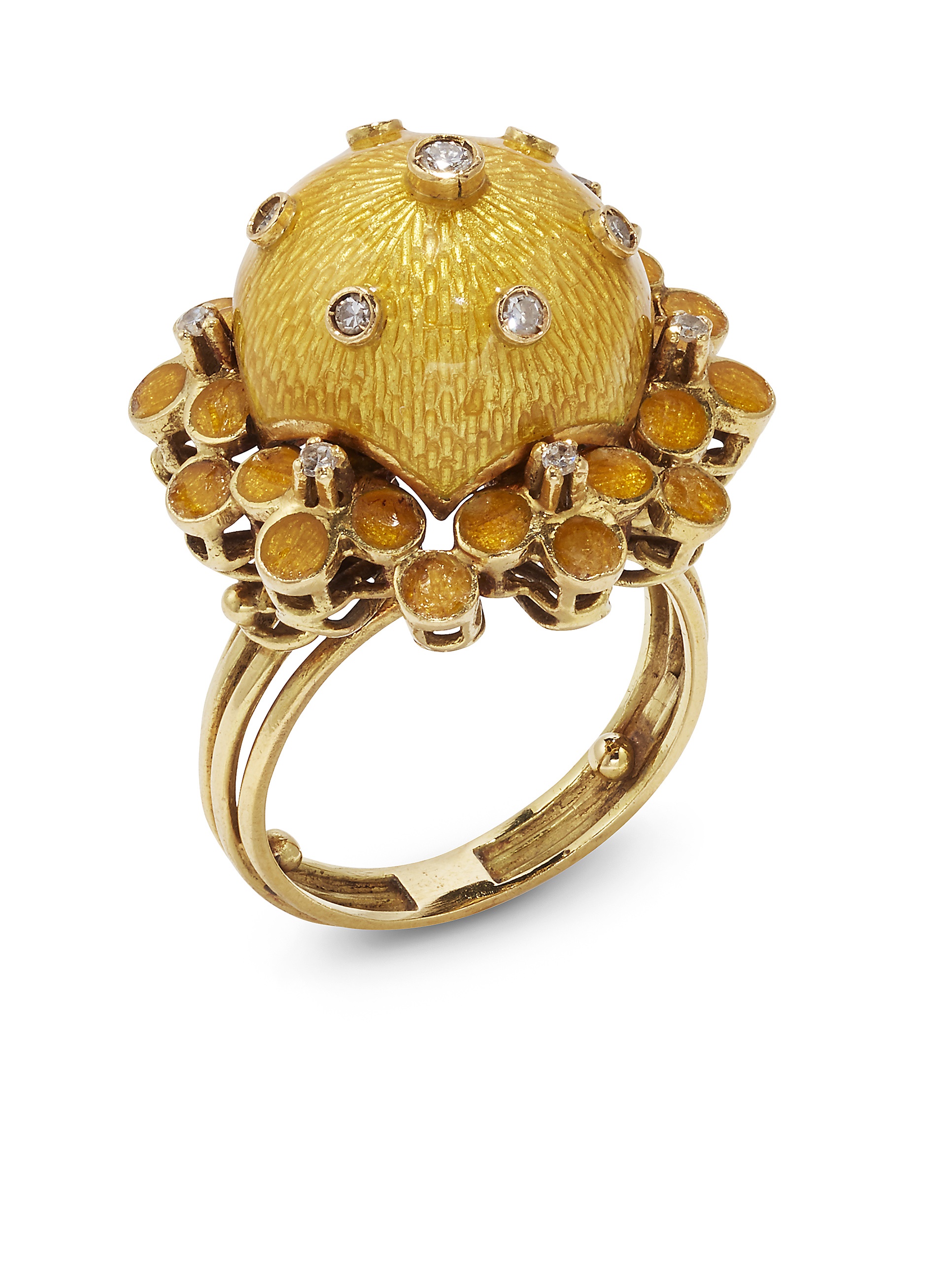 An enamel and diamond dress ring
