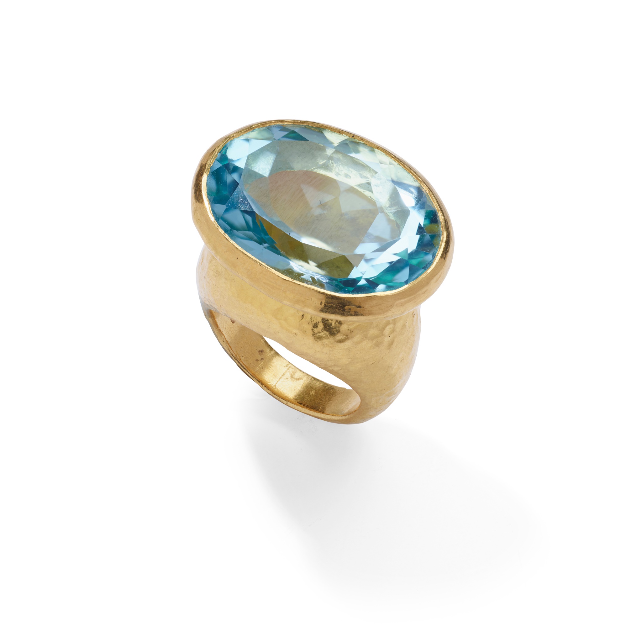 A blue topaz dress ring