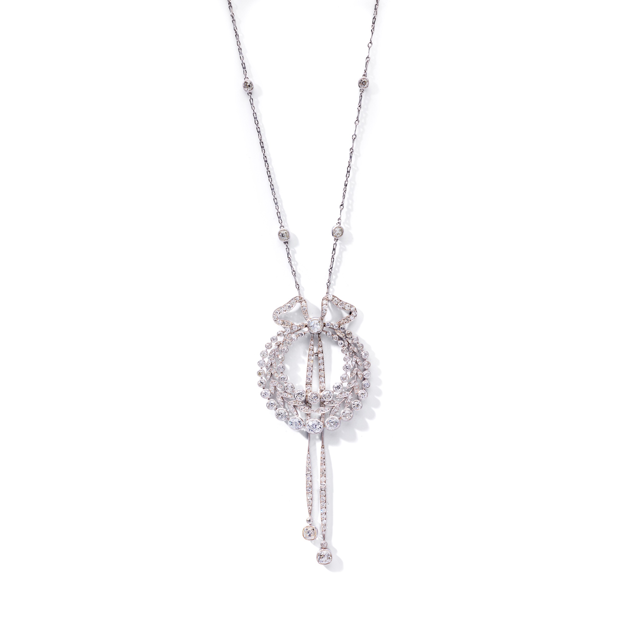 Gebr. Friedlaender: A fine Belle Epoque diamond pendant necklace, circa 1905