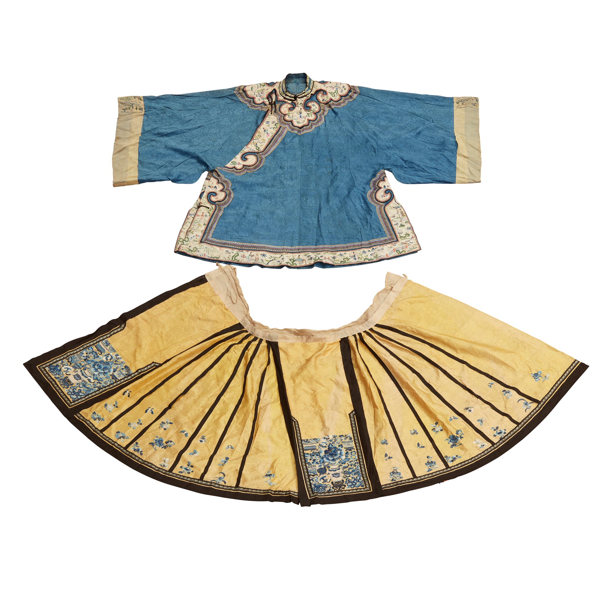 TWO GAUZE EMBROIDERED ARTICLES OF CLOTHING