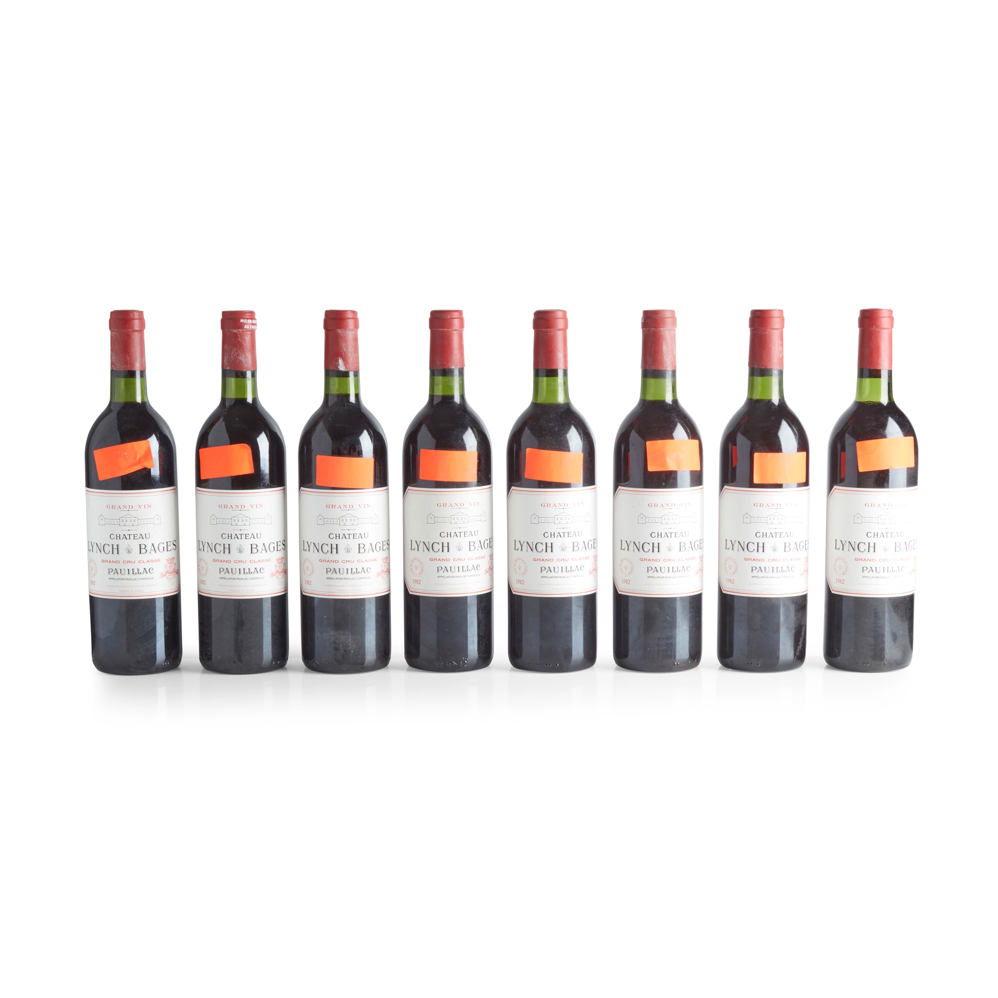 Eight bottles of Bordeaux wine