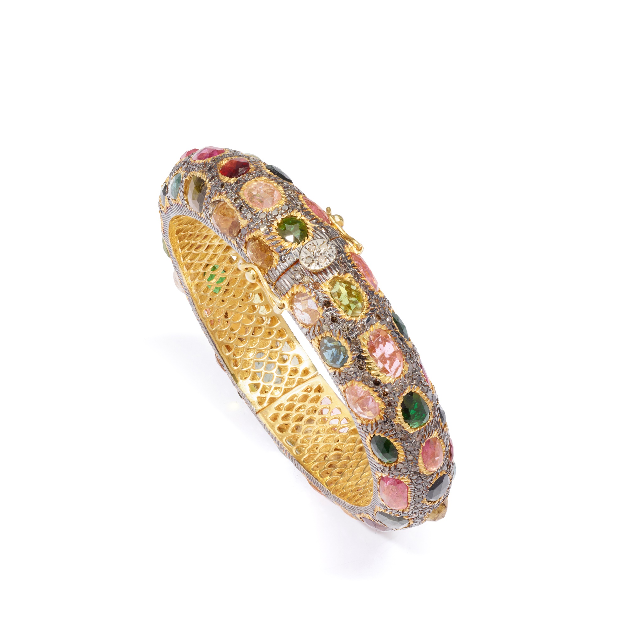 A gem-set bangle