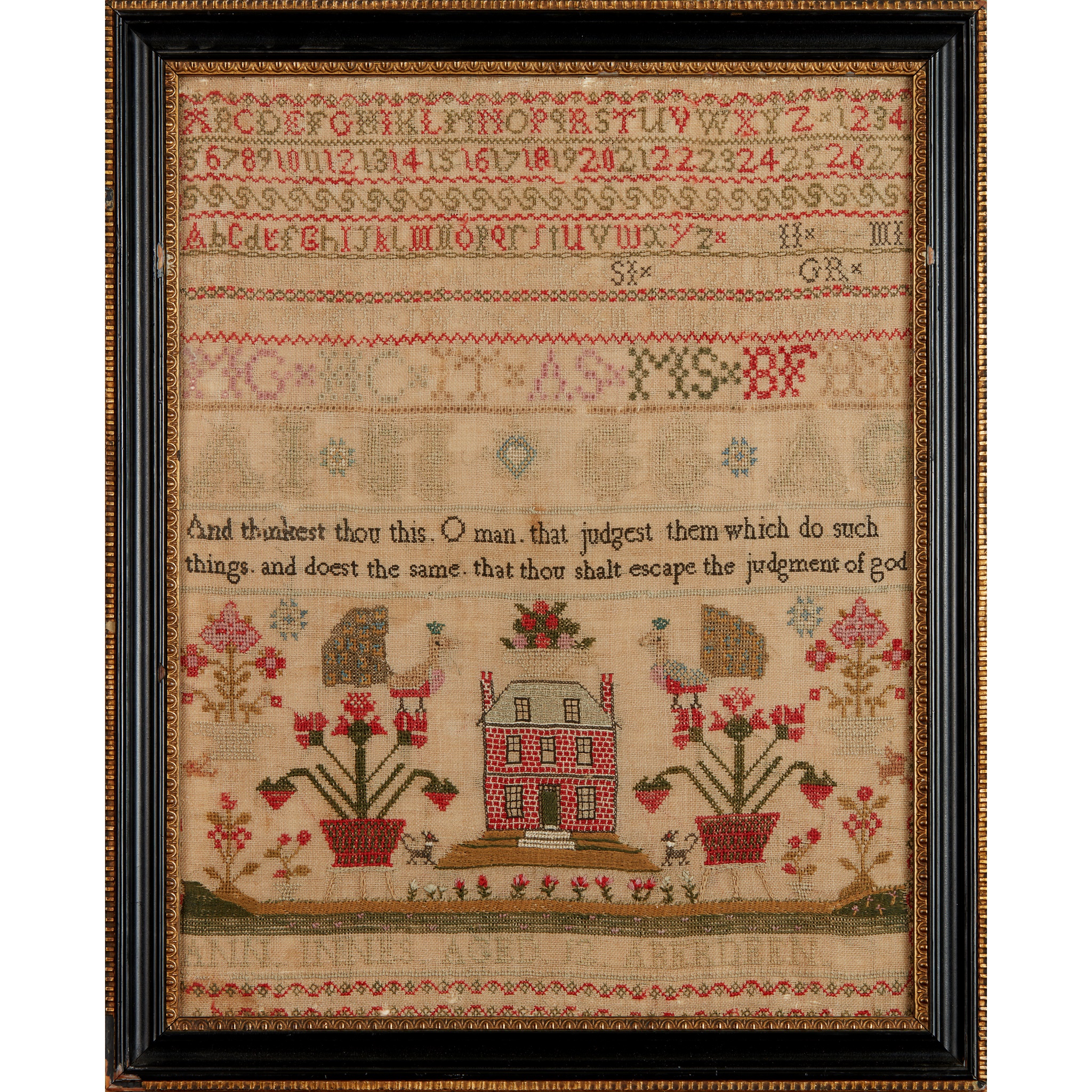 A SCOTTISH SCHOOL GIRL NEEDLEWORK SAMPLER,BY ANN INNES, AGED 12, ABERDEEN
