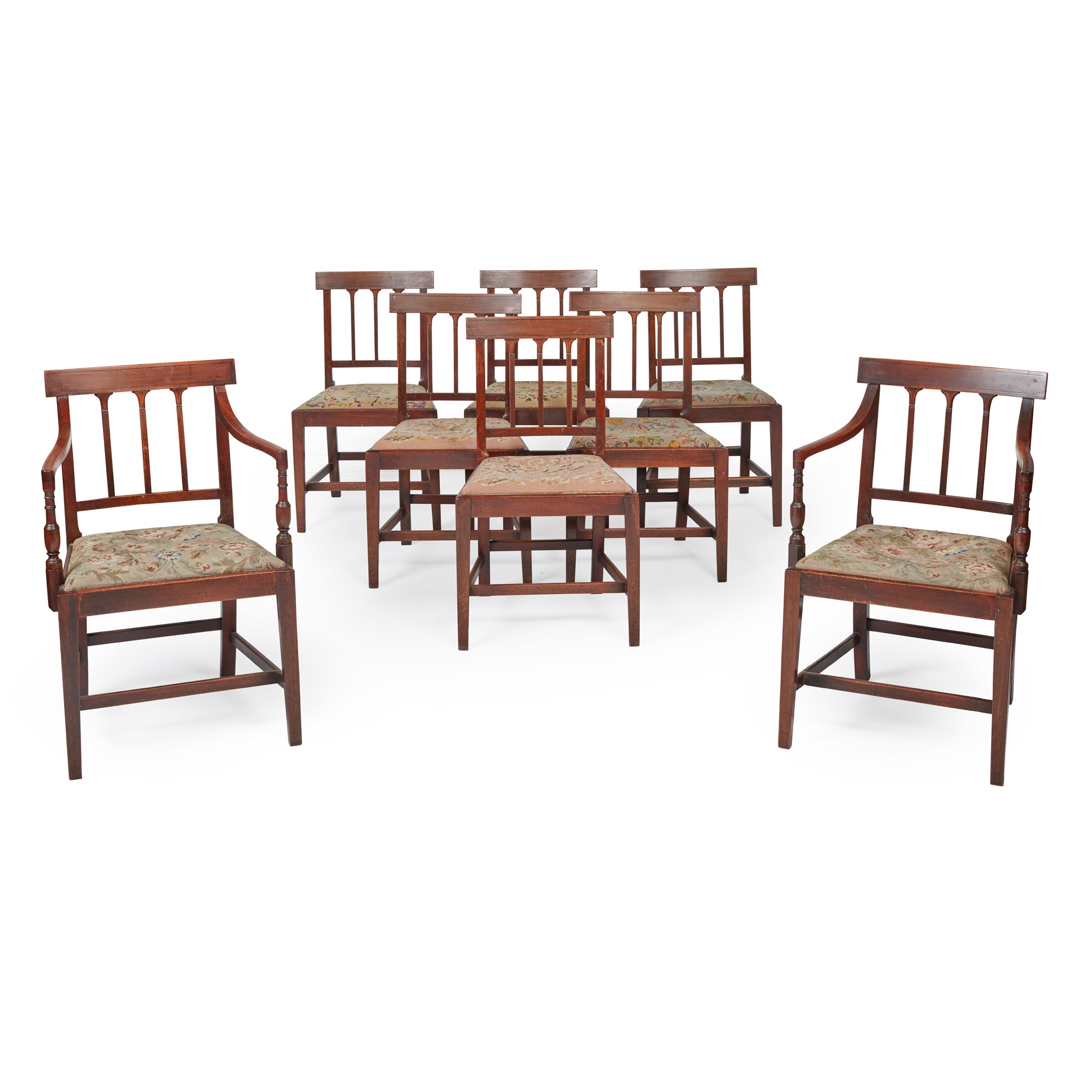 SET OF EIGHT GEORGE III MAHOGANY DINING CHAIRS