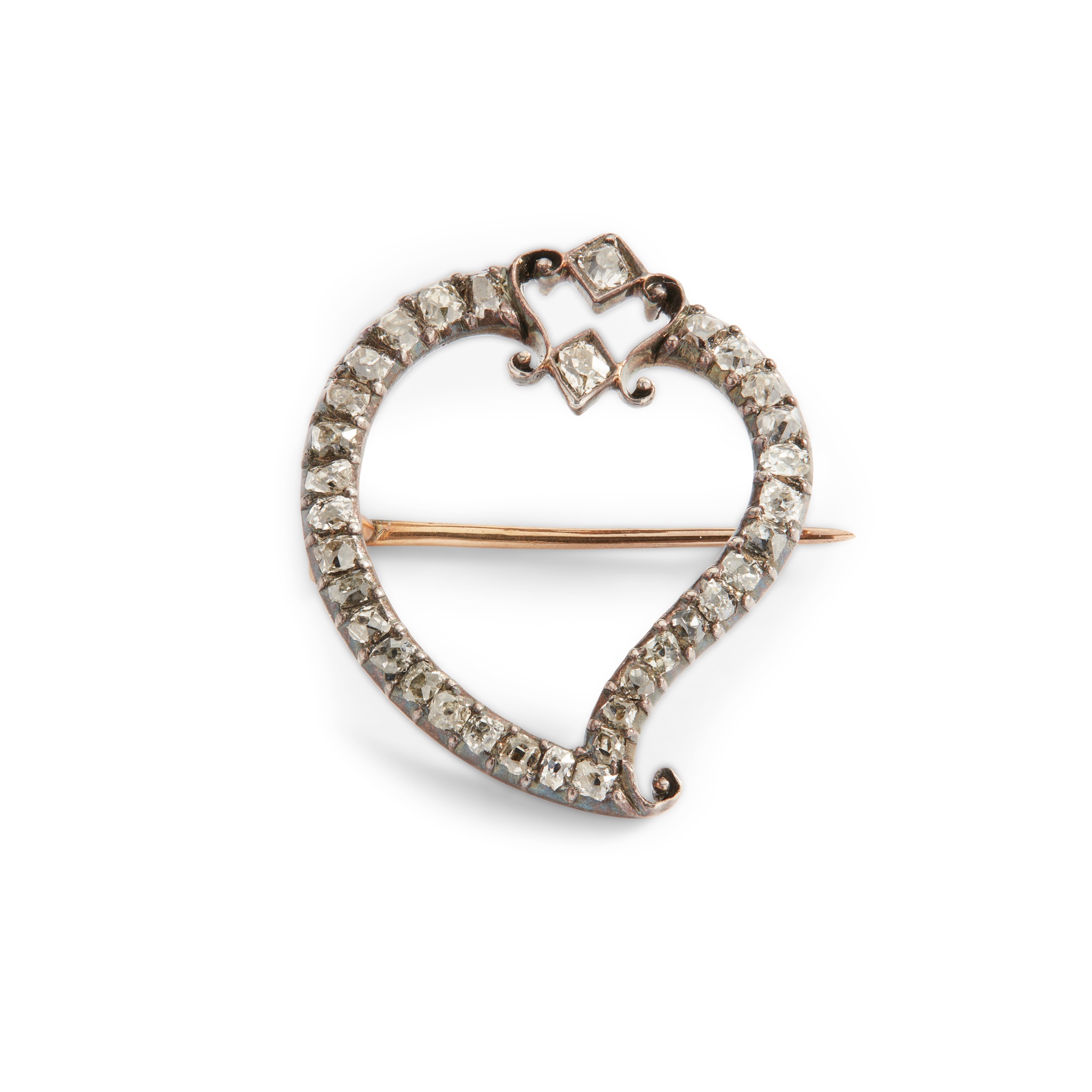 A diamond heart brooch