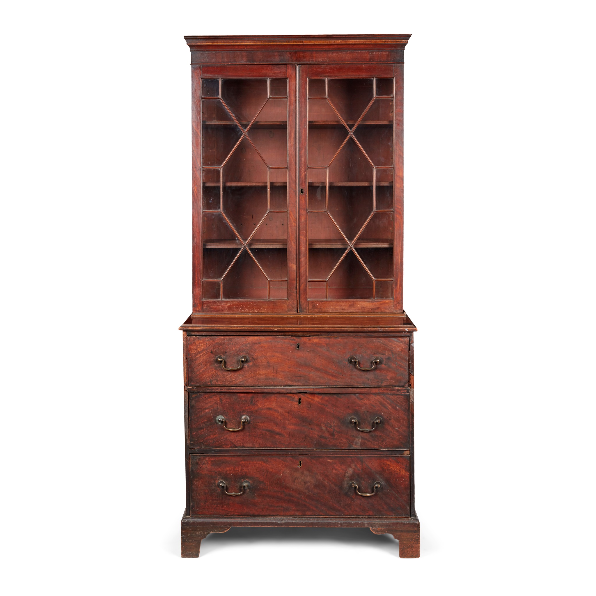 GEORGE III MAHOGANY SECRETAIRE BOOKCASE